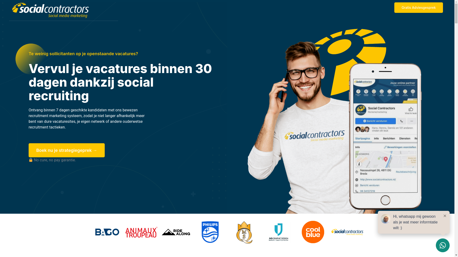 website screenshot of https://social-contractors.com/