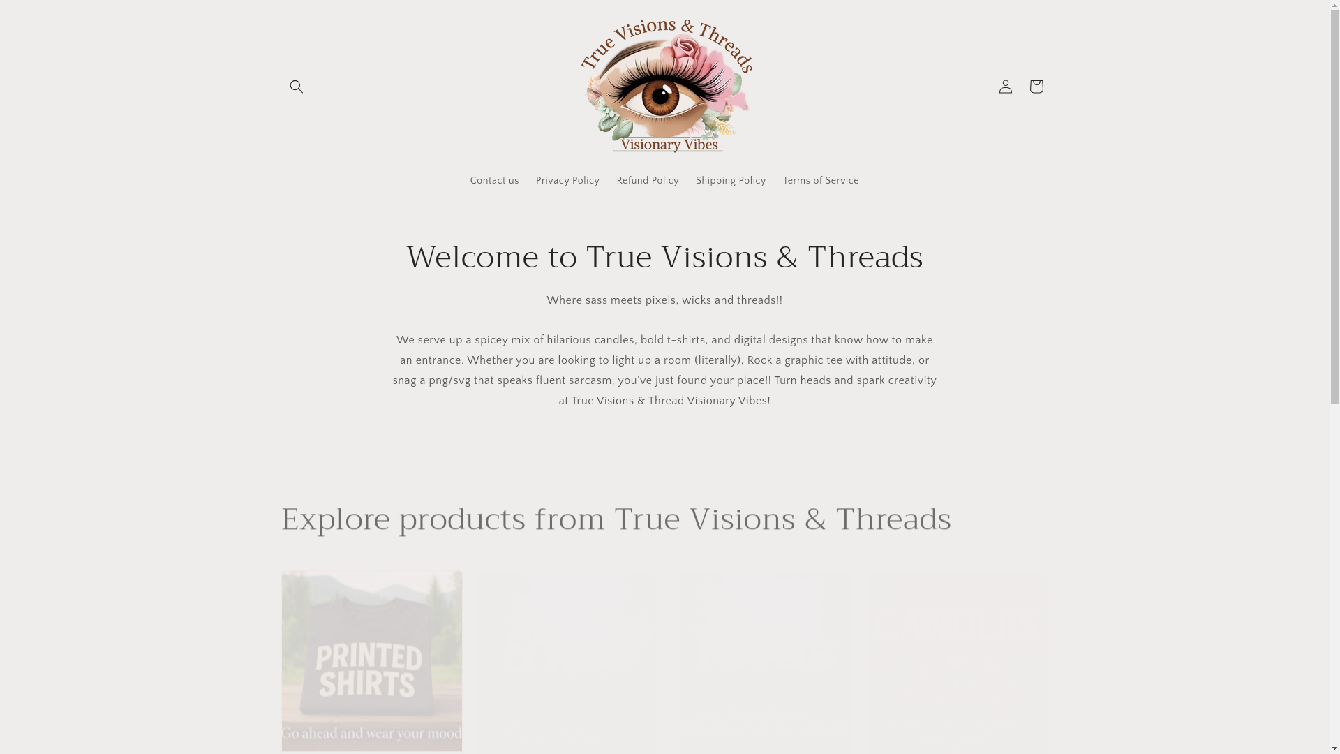 website screenshot of https://truevisionsthreads.com/
