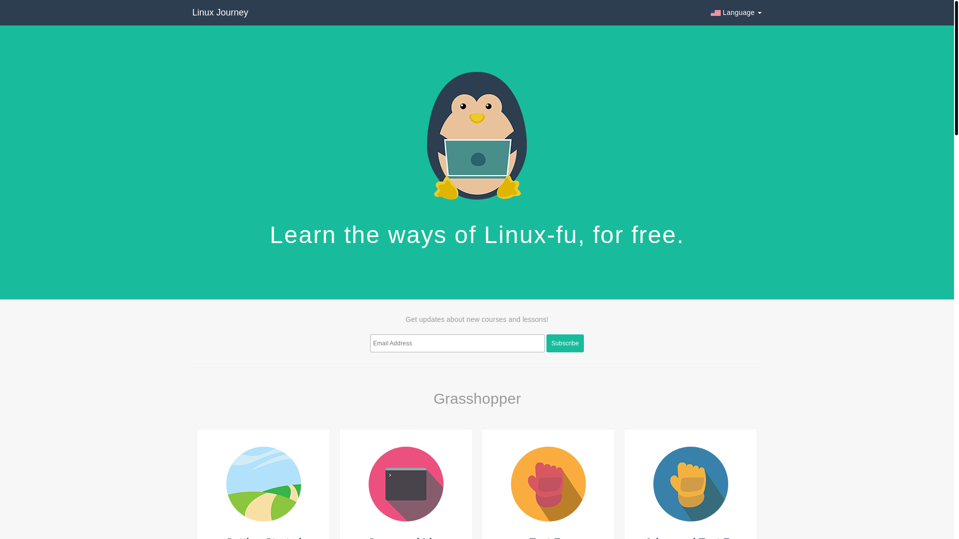 website screenshot of https://linuxjourney.com/