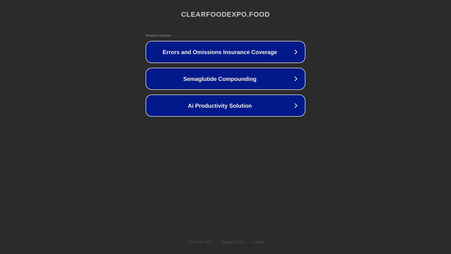website screenshot of https://clearfoodexpo.food/
