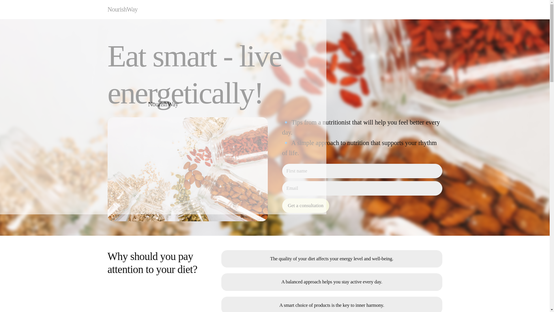 website screenshot of https://nourishwaye.info/