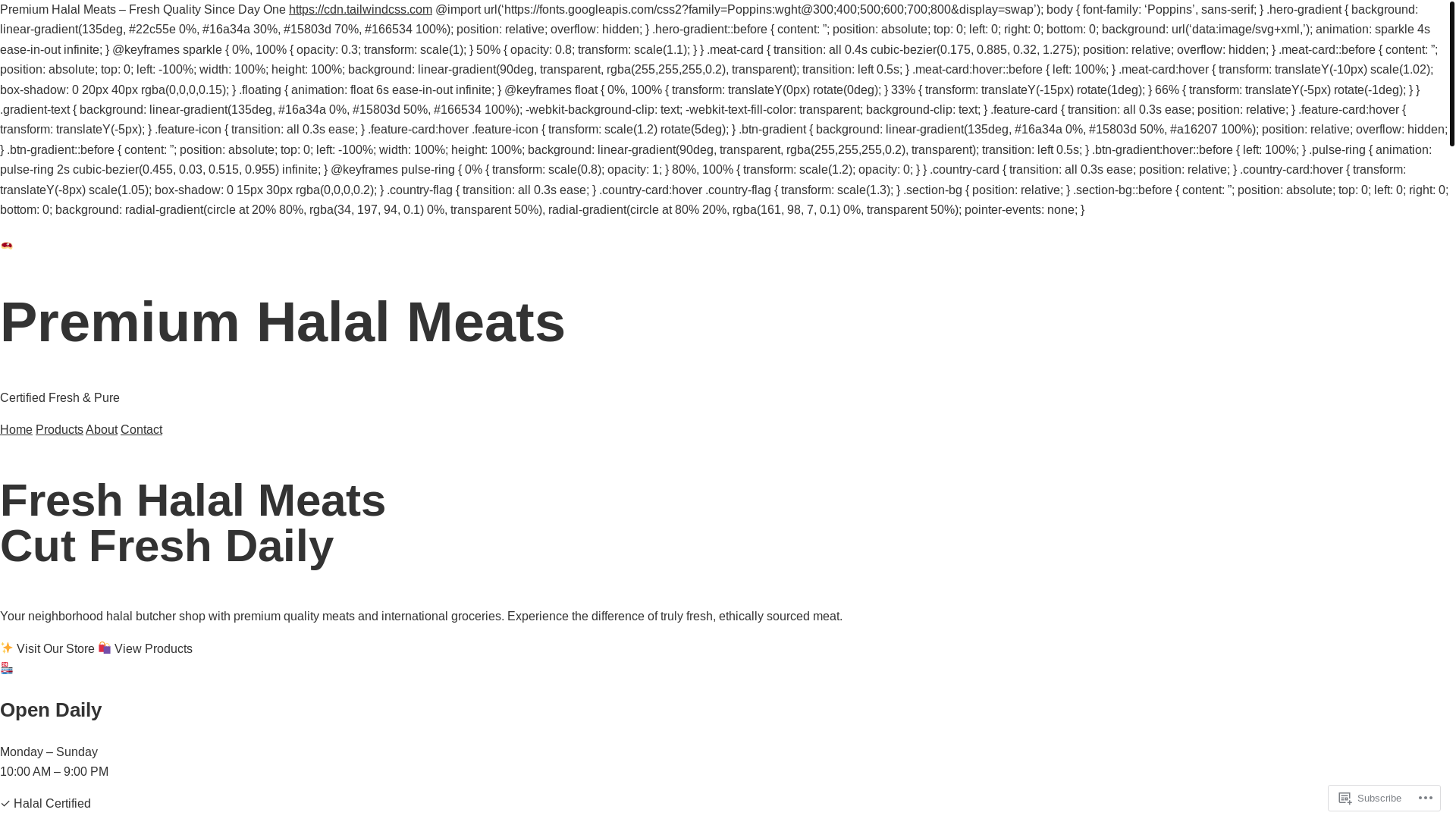 website screenshot of https://hudsonhalalsupermarket.com/