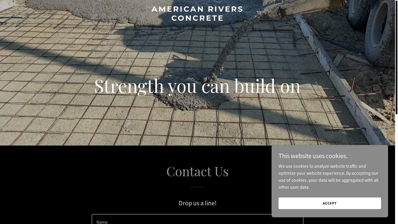 website screenshot of https://americanriversconcrete.com/
