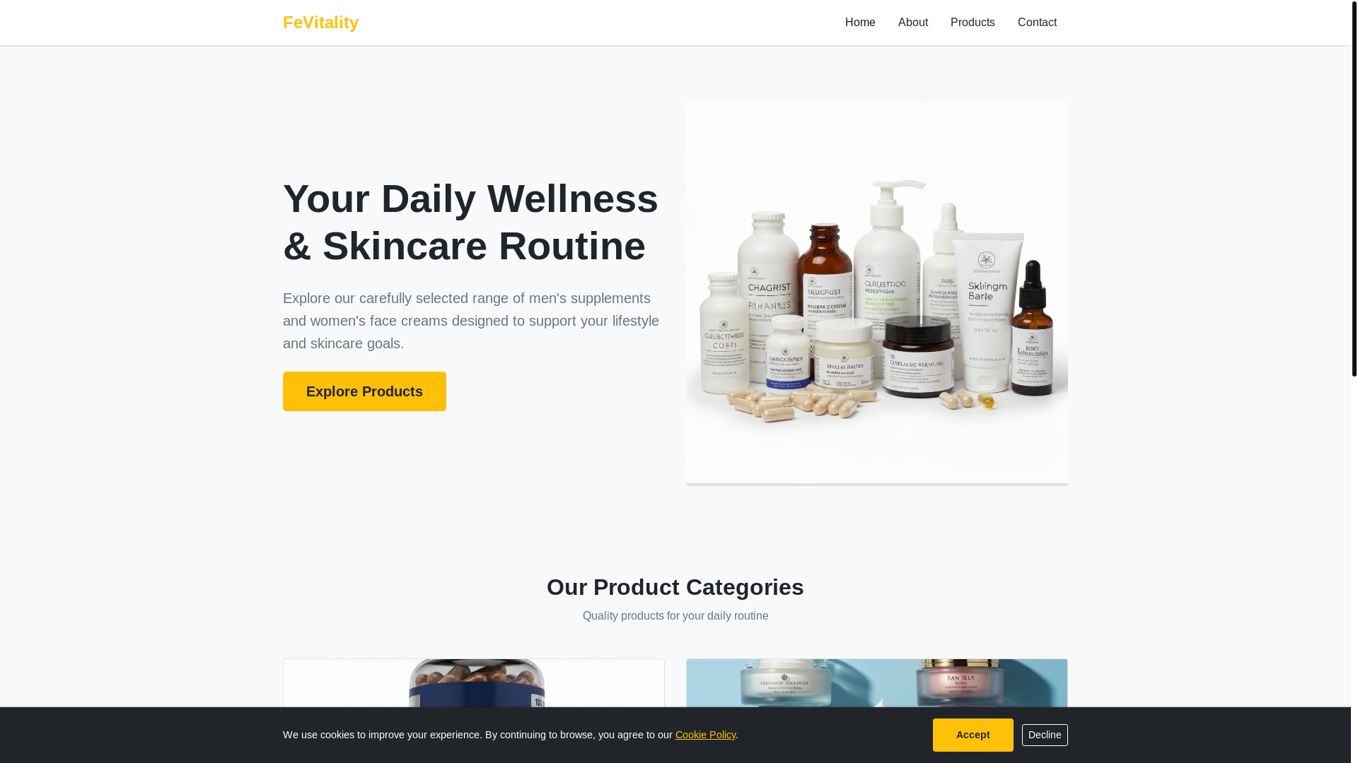 website screenshot of https://fevitalityhub.info/