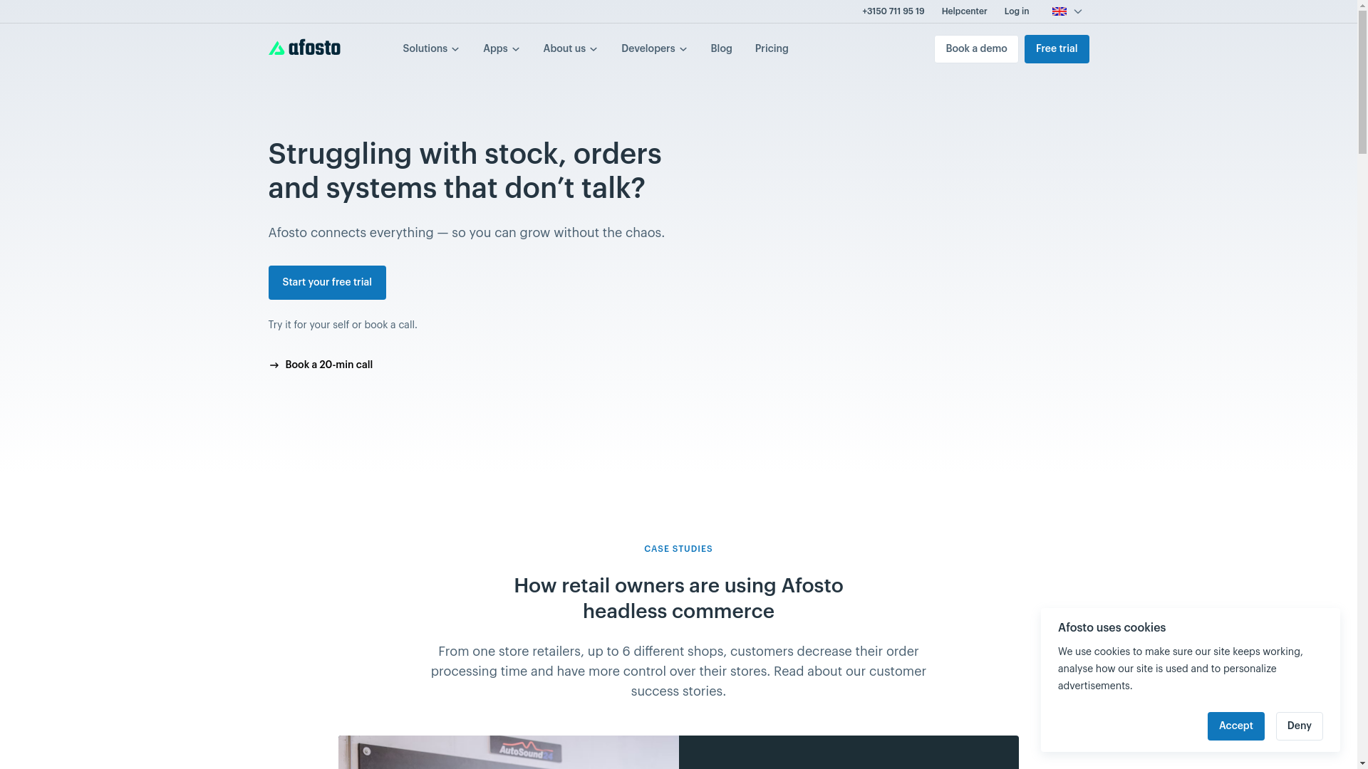 website screenshot of https://afostotech.com/