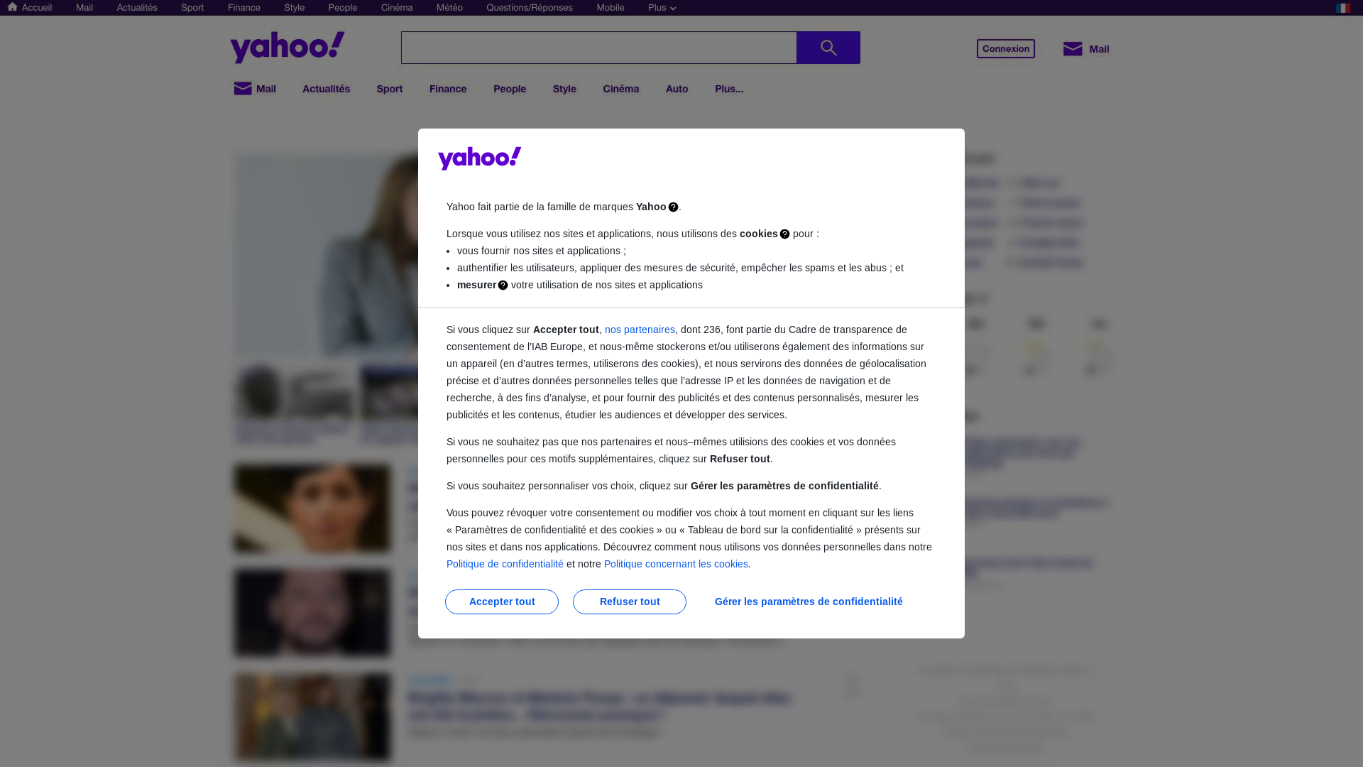 website screenshot of https://www.yahoo.com/