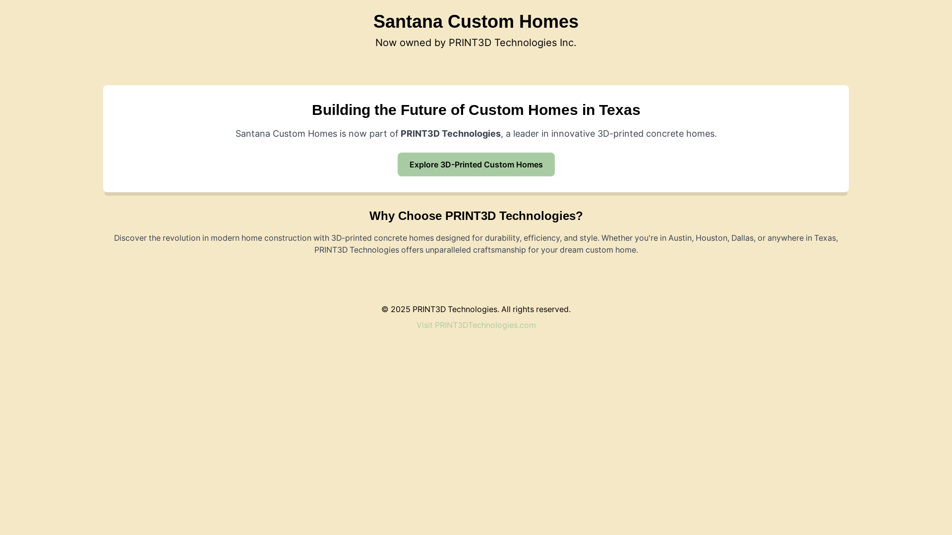 website screenshot of https://santanacustomhomes.pages.dev/