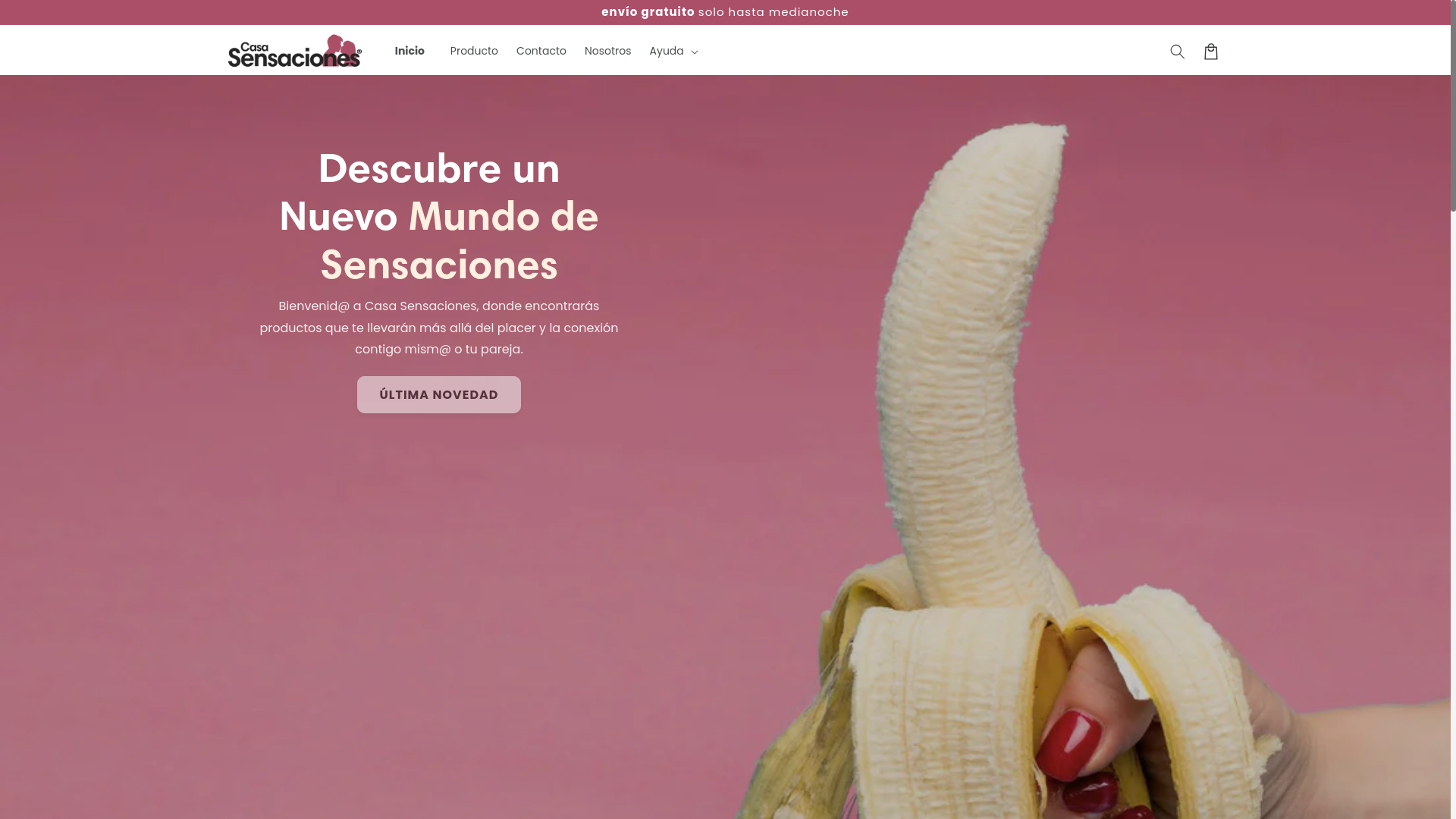 website screenshot of https://casasensaciones.com/