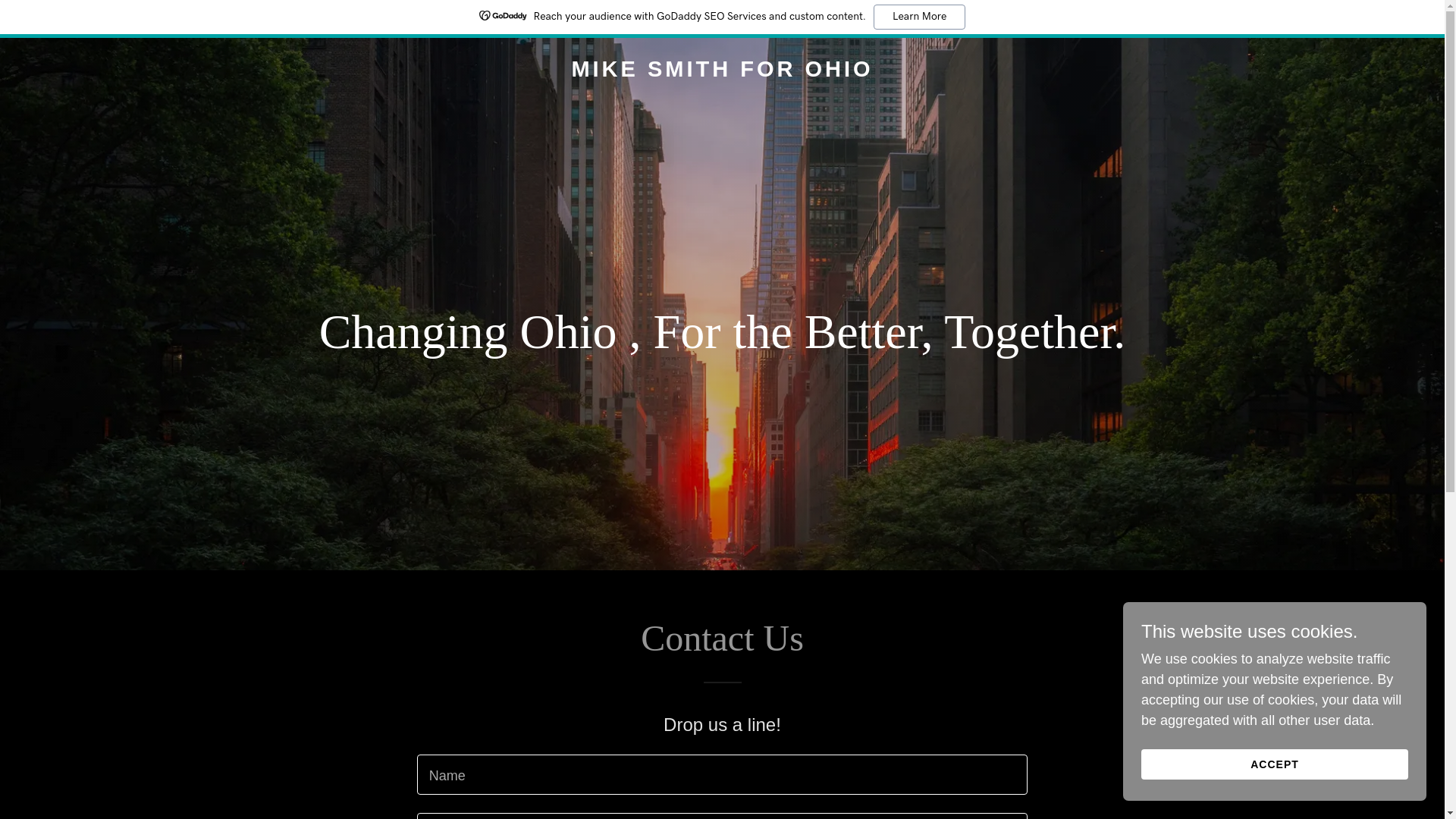 website screenshot of https://mikesmithforohio.com/