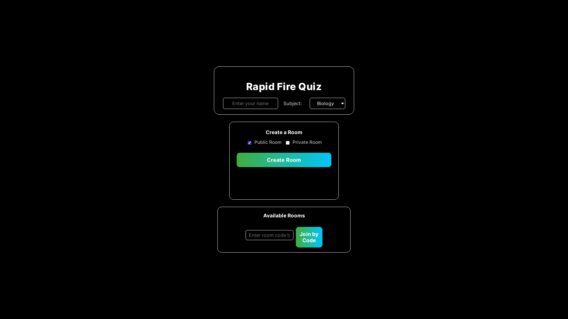 website screenshot of https://live-quiz-app-frontend.pages.dev/
