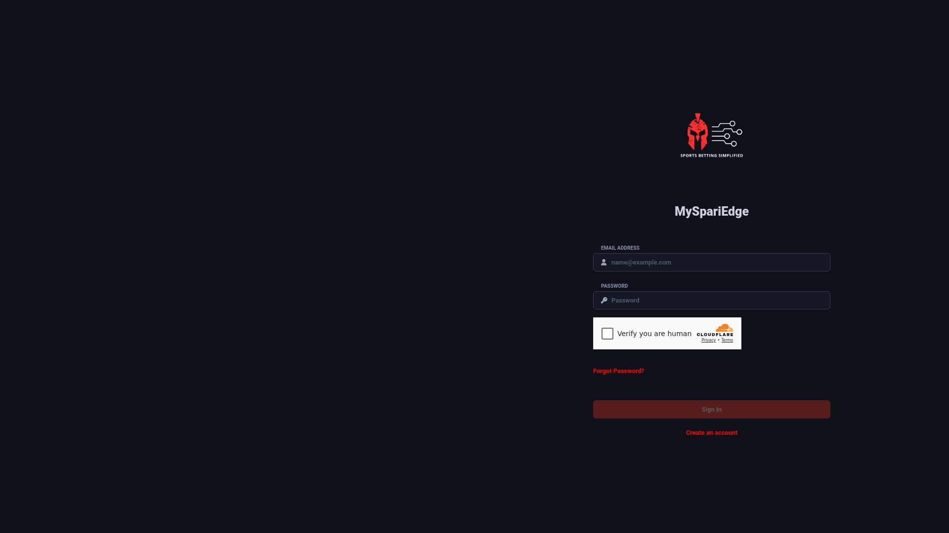 website screenshot of https://myspariedge.com/dashboard