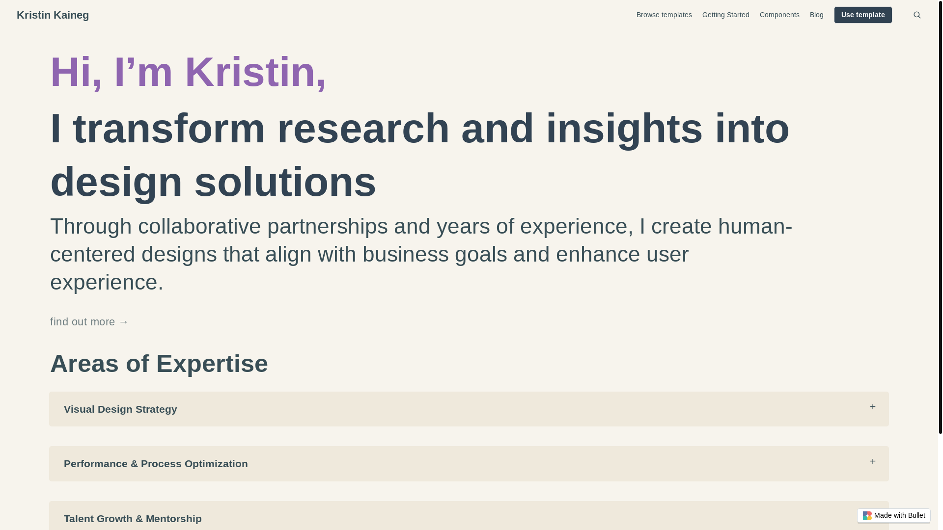website screenshot of https://kristinkaineg-bullet.pages.dev/