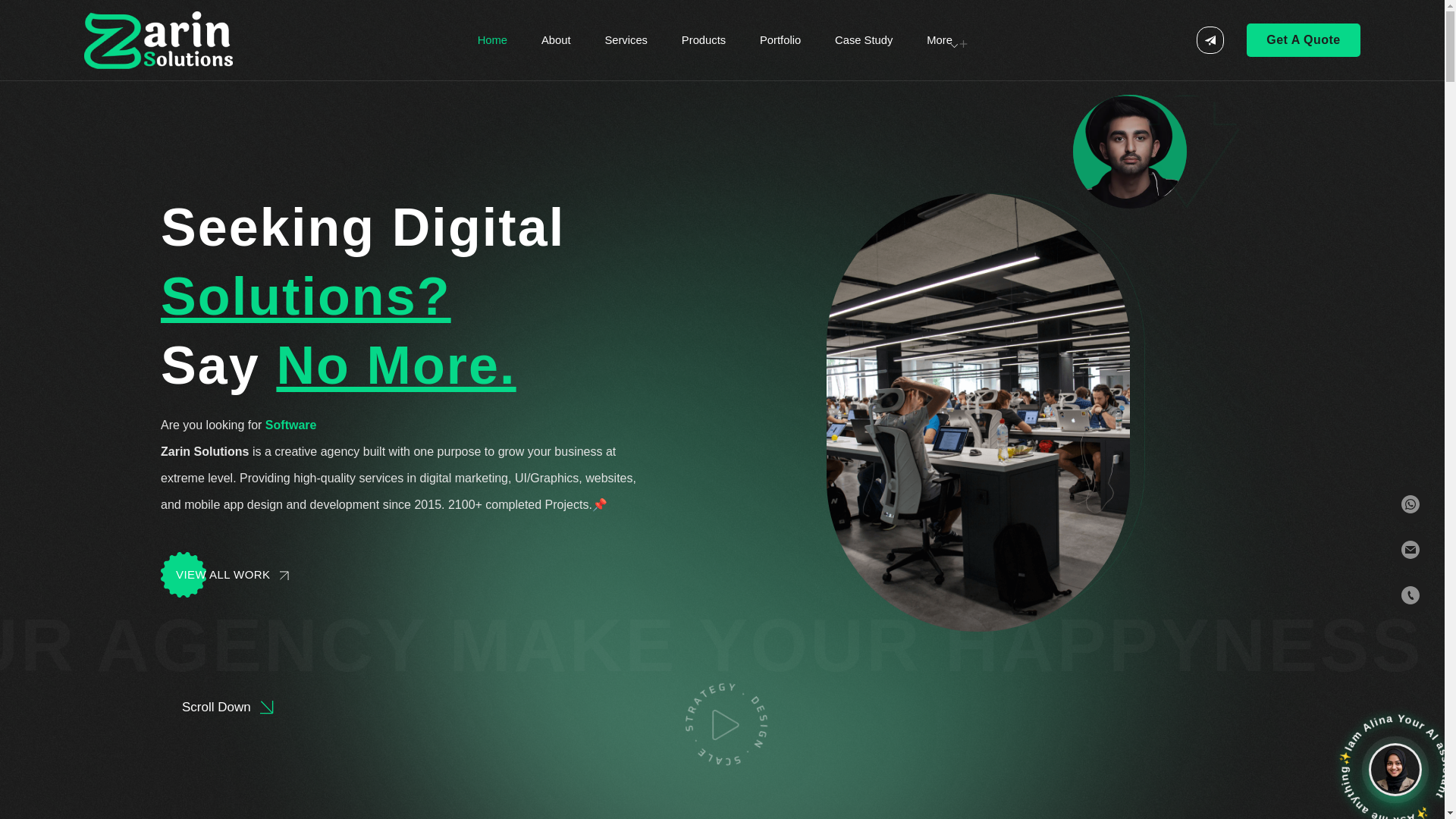 website screenshot of https://zarinsolutions.pages.dev/