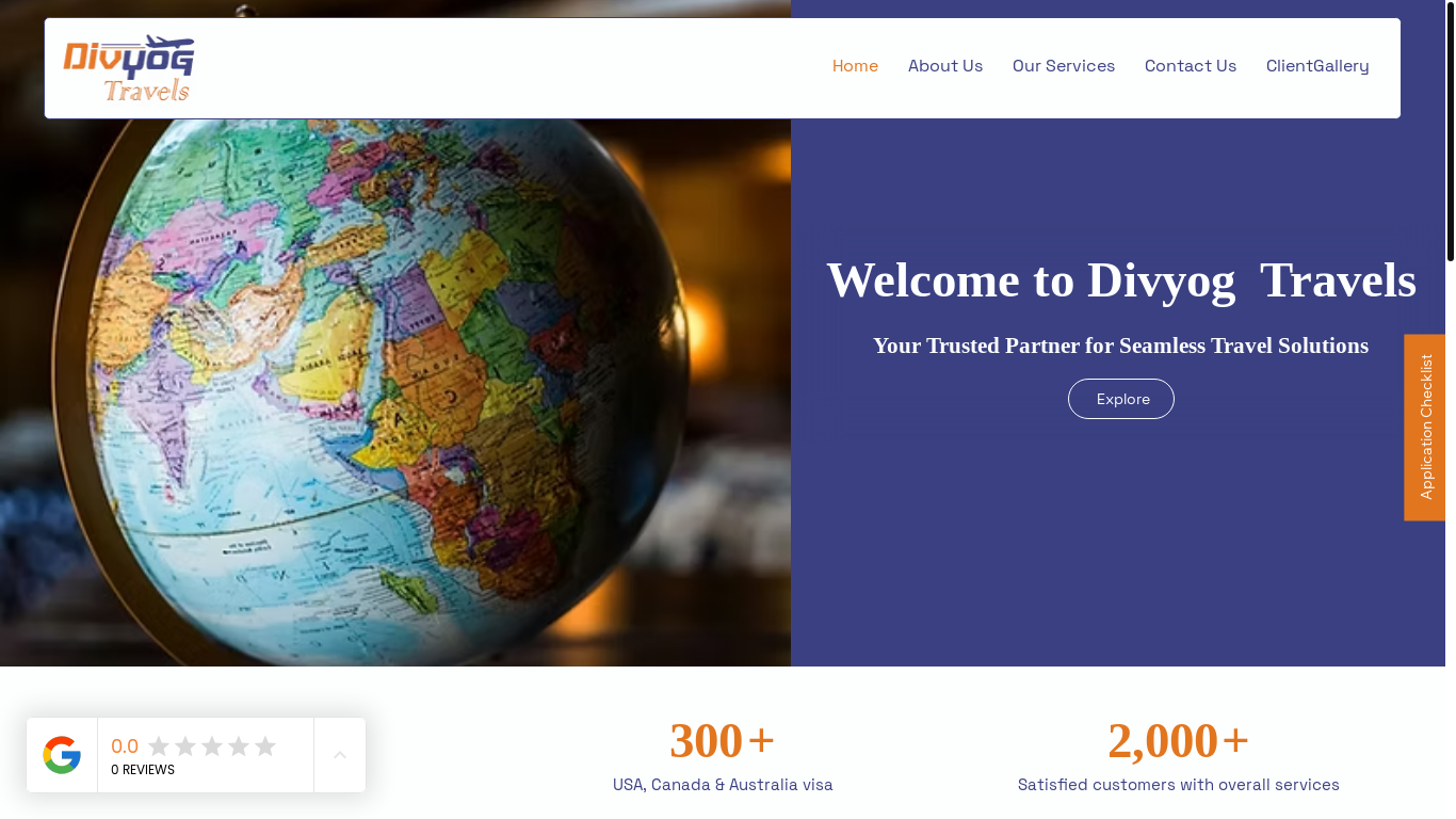 website screenshot of https://divyogtravels.com/