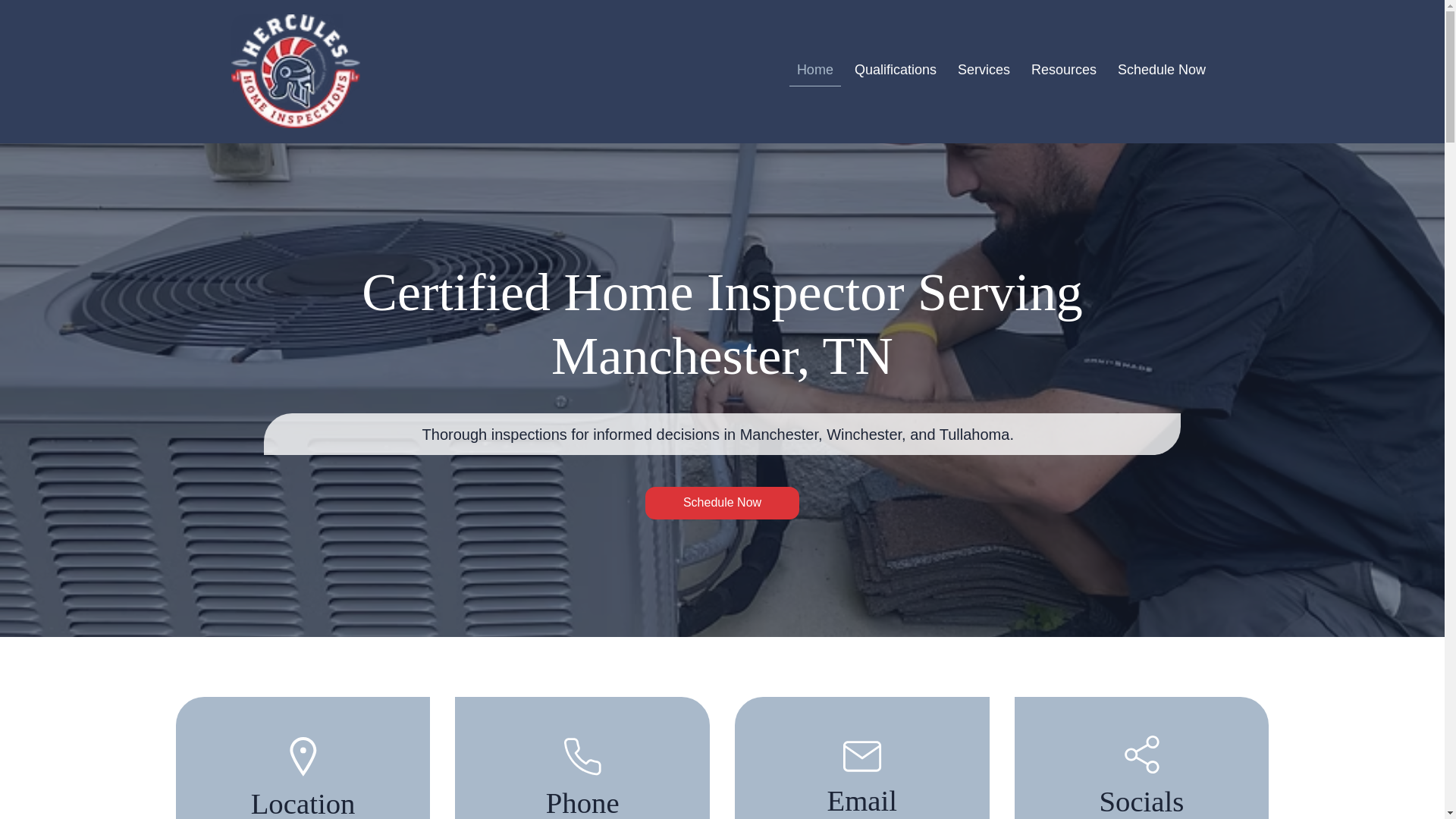 website screenshot of https://herculesinspection.com/