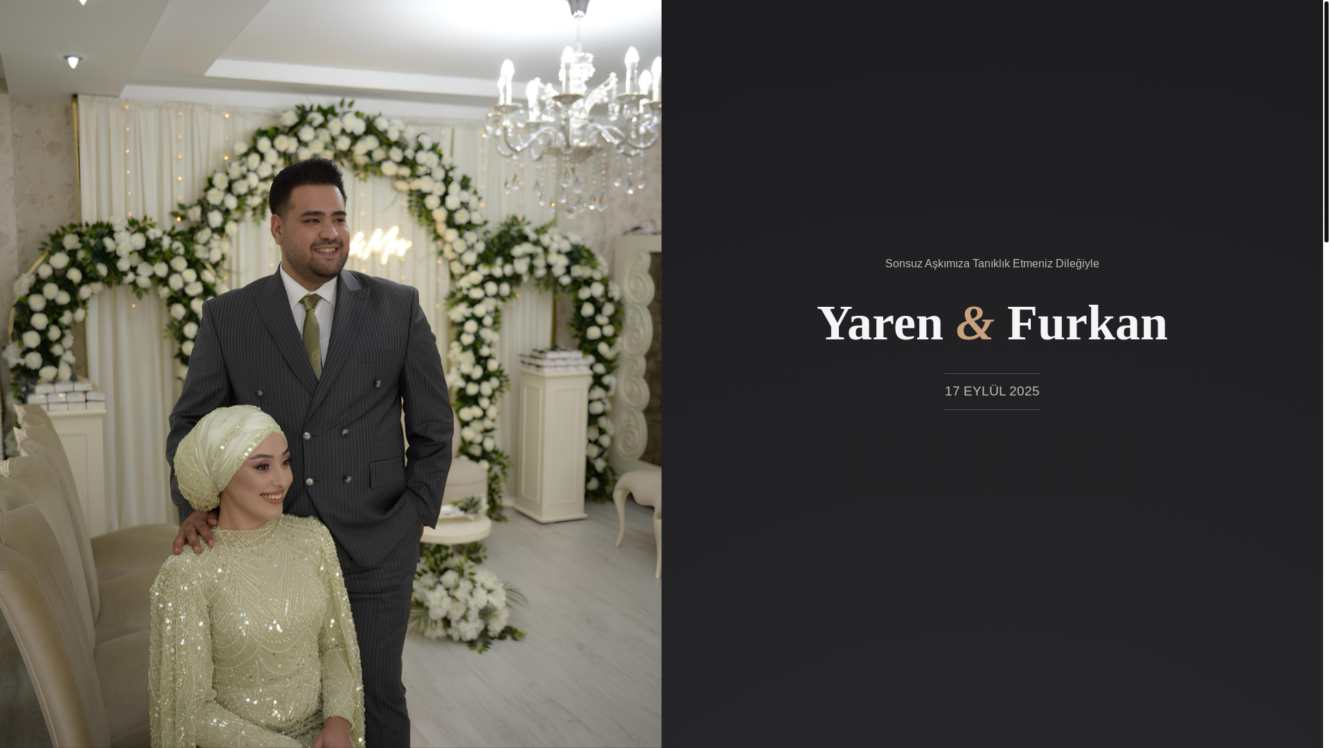 website screenshot of https://yarenfurkandavetiye.com/