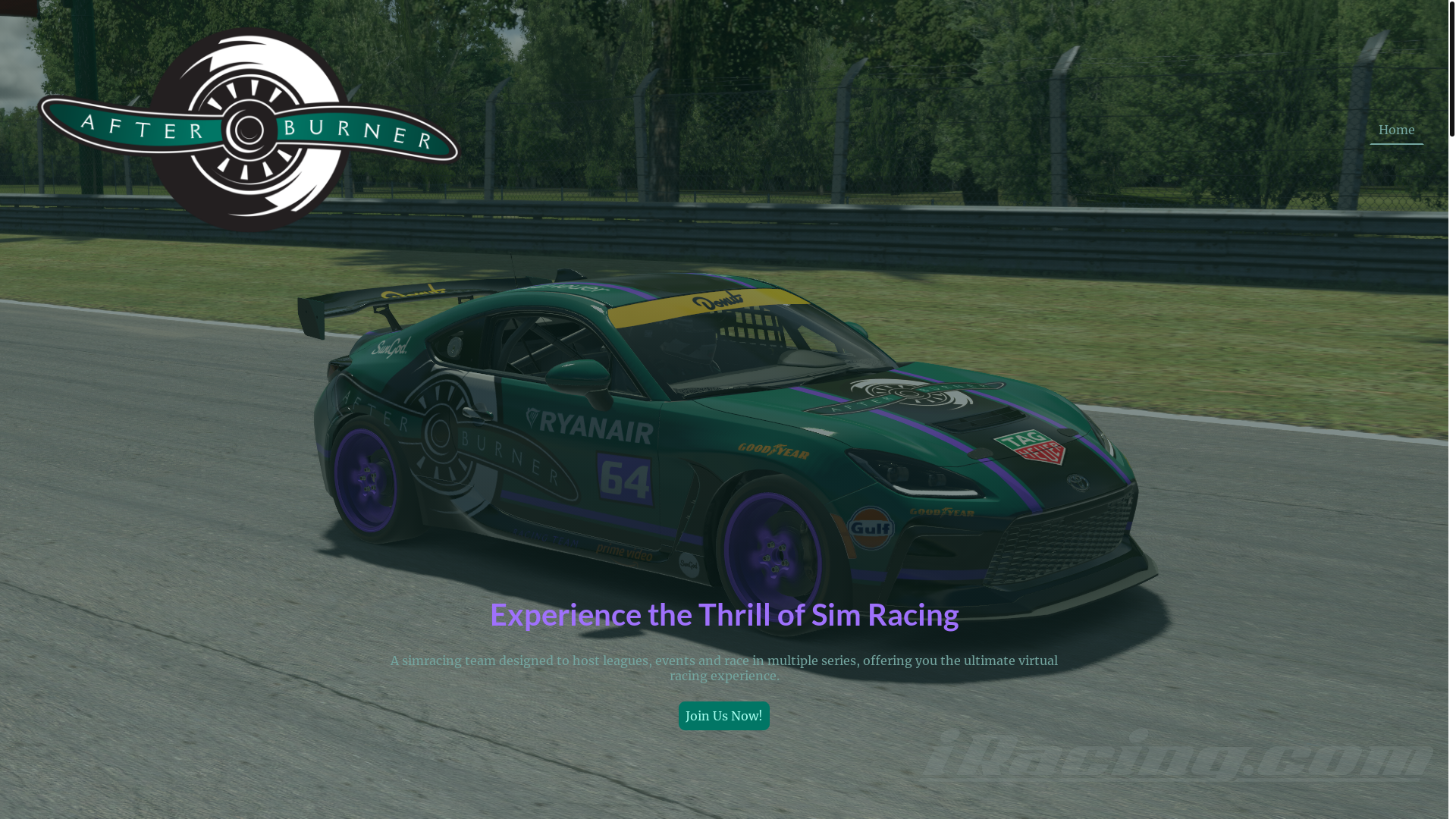 website screenshot of https://afterburner-racing.co.uk/