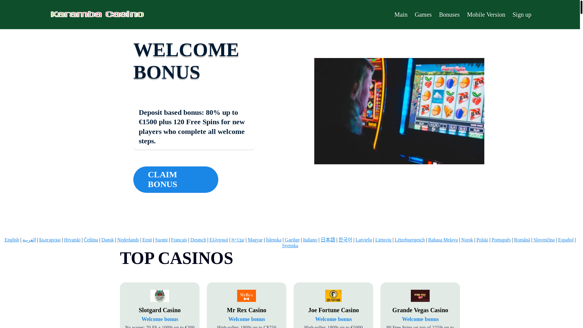 website screenshot of https://karamba3.bond/