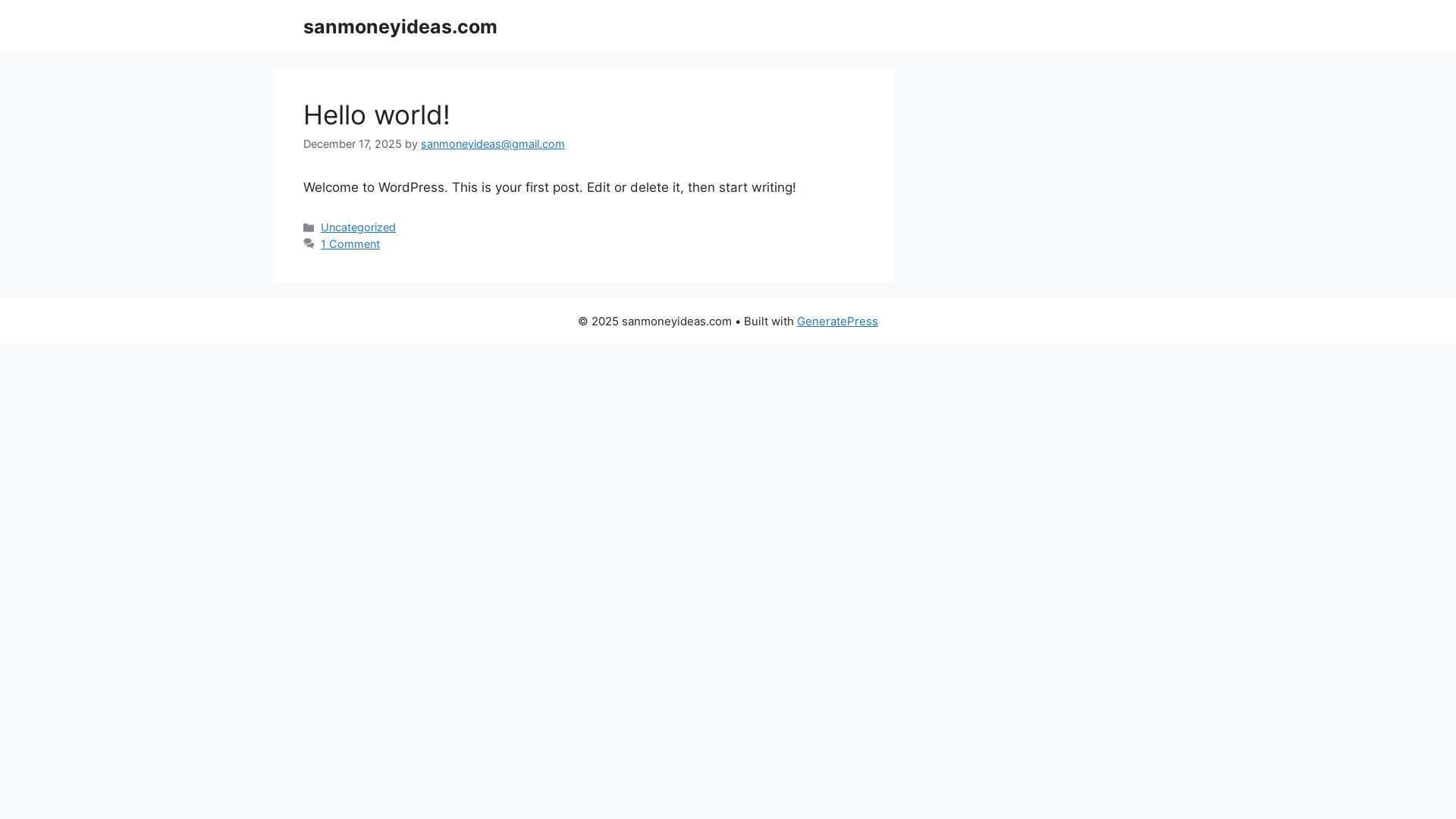 website screenshot of https://sanmoneyideas.com/