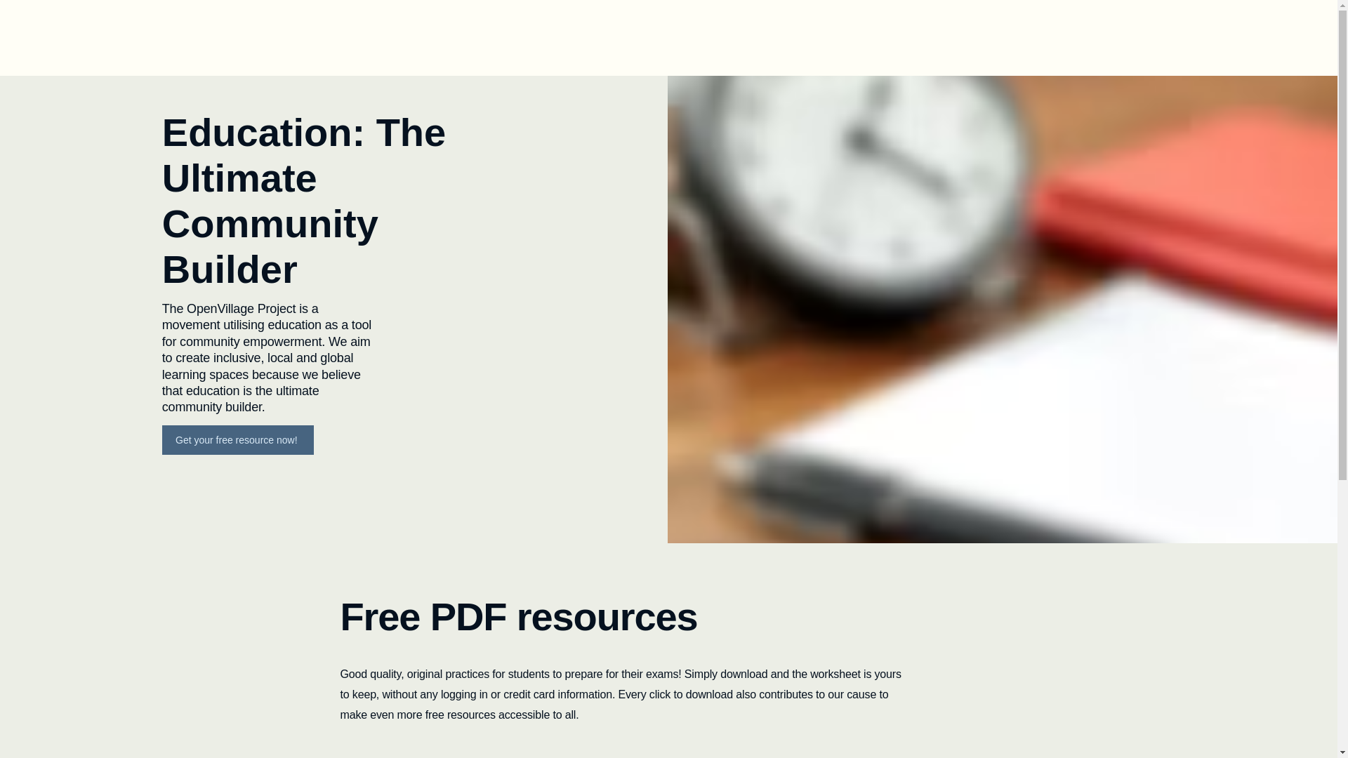 website screenshot of https://theopenvillageproject.com/