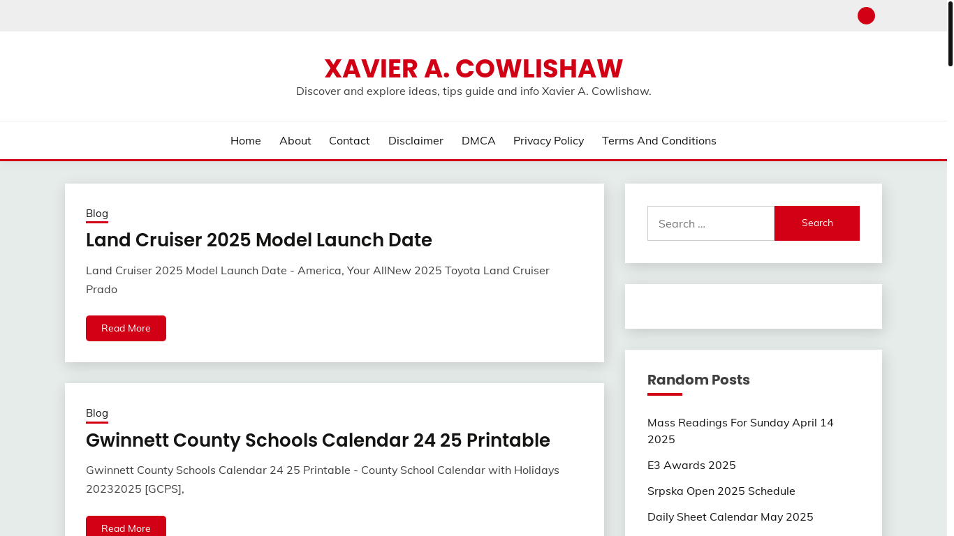 website screenshot of https://xaviercowlishawa.pages.dev/