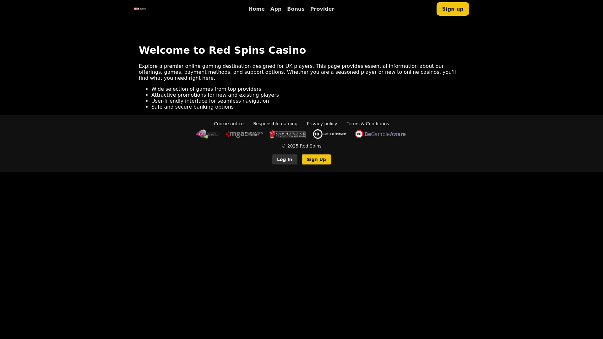 website screenshot of https://redspins-bet.pages.dev/