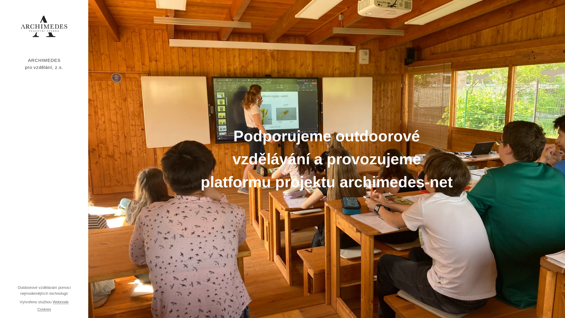 website screenshot of https://archimedesprovzdelani.cz/