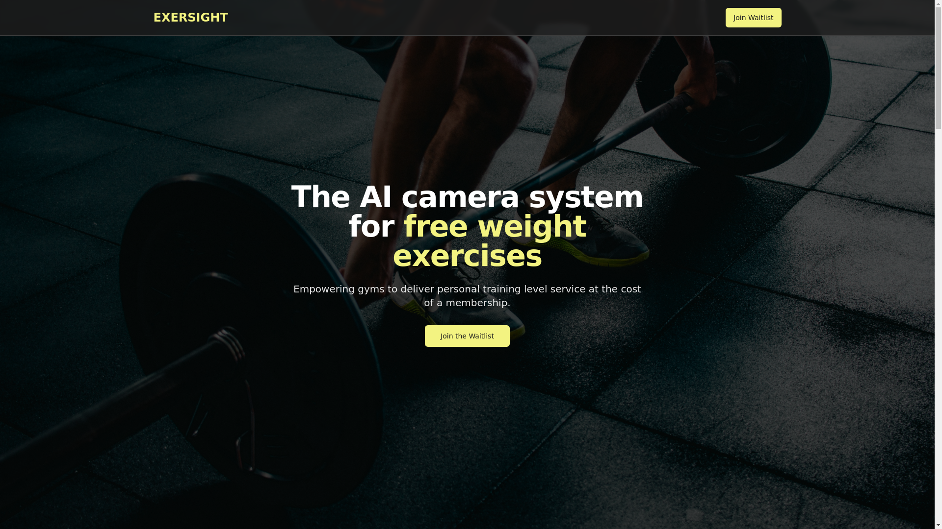 website screenshot of https://exersight-landingpage.pages.dev/