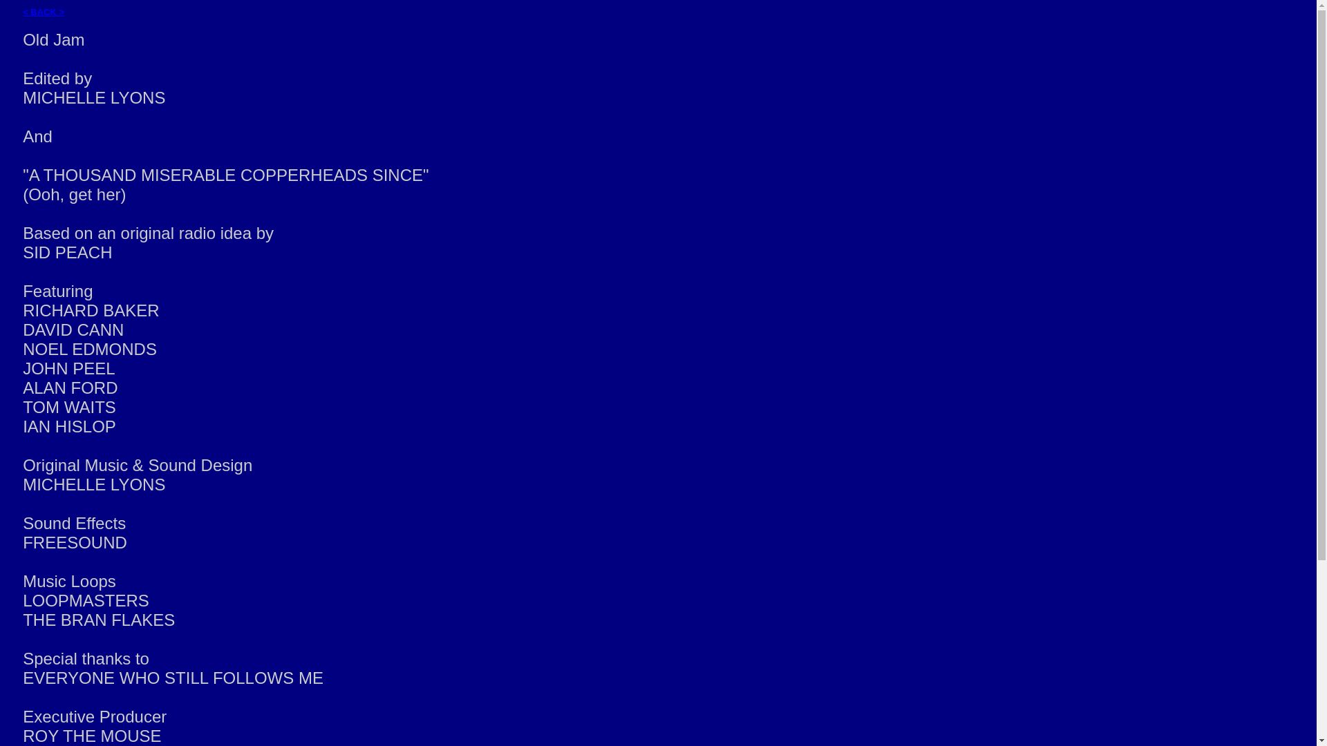 website screenshot of https://oldjamcredits.xyz/