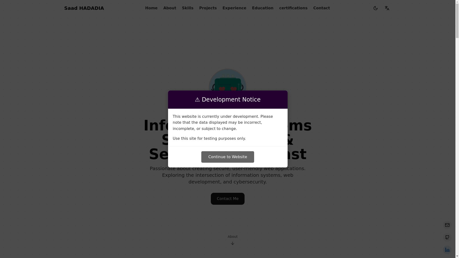 website screenshot of https://saadhadadia.com/