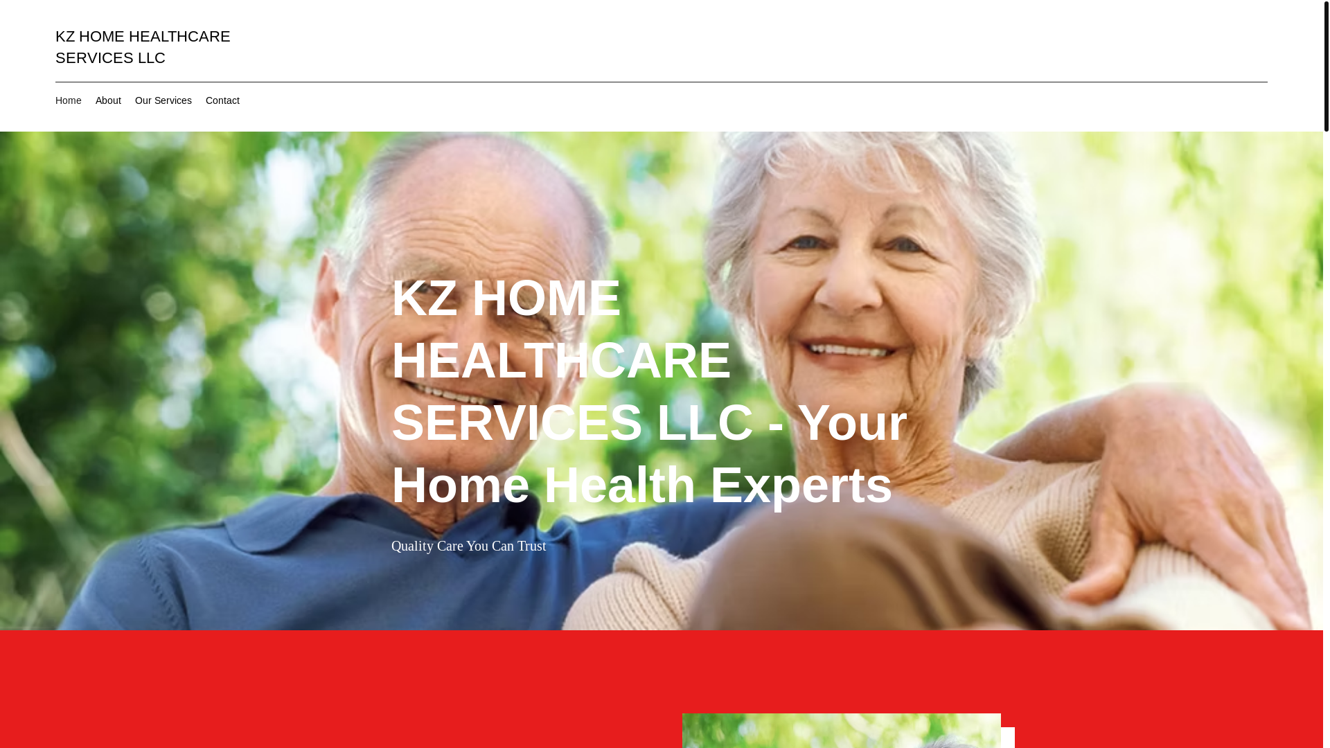 website screenshot of https://kzhomehealthcareservices.com/