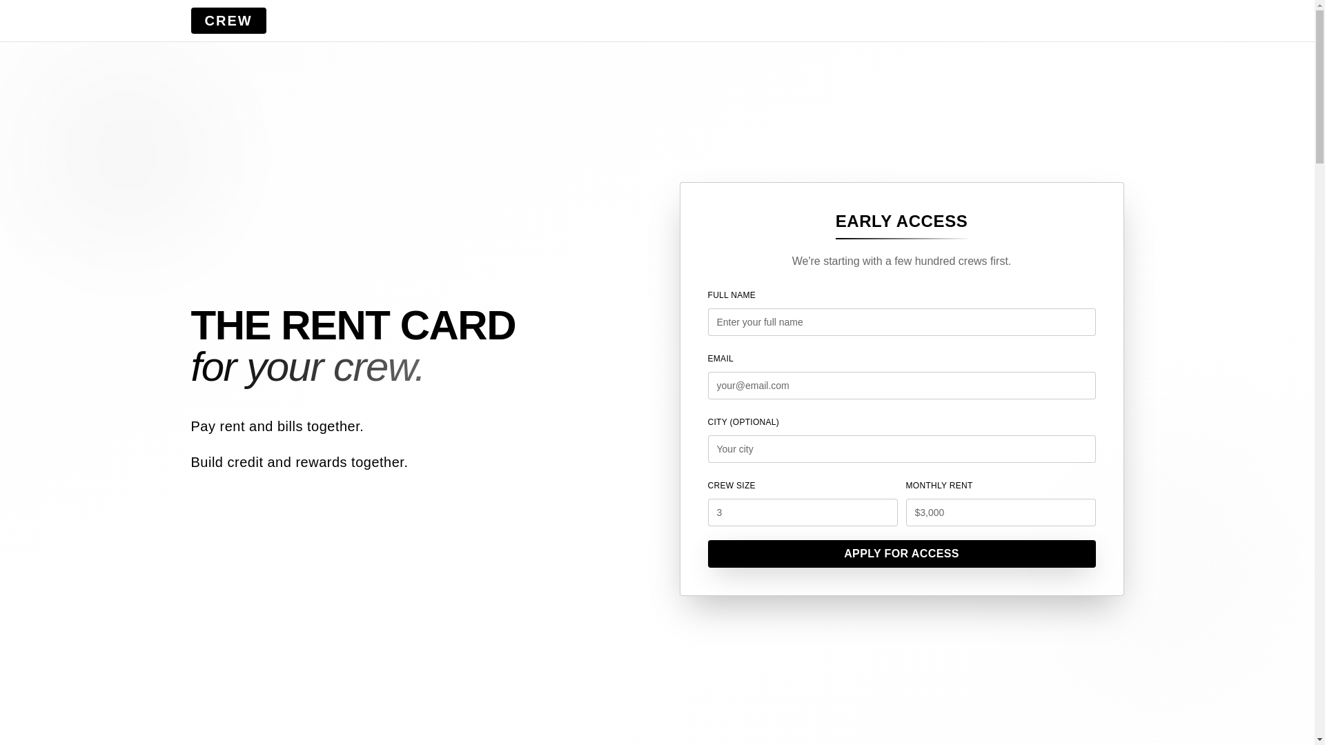 website screenshot of https://crewfinance.app/