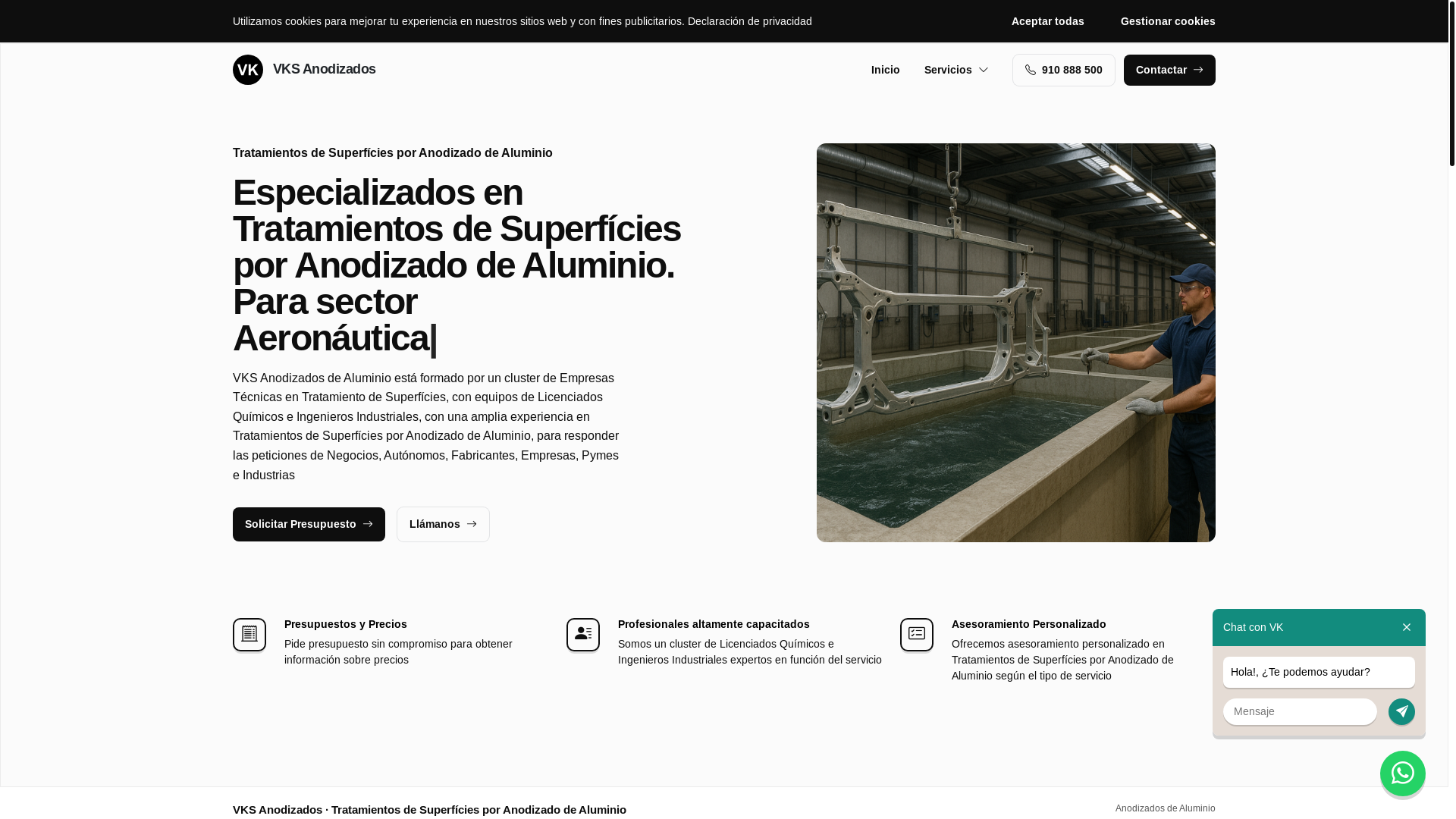 website screenshot of https://vksanodizadosmadridciudad.es/