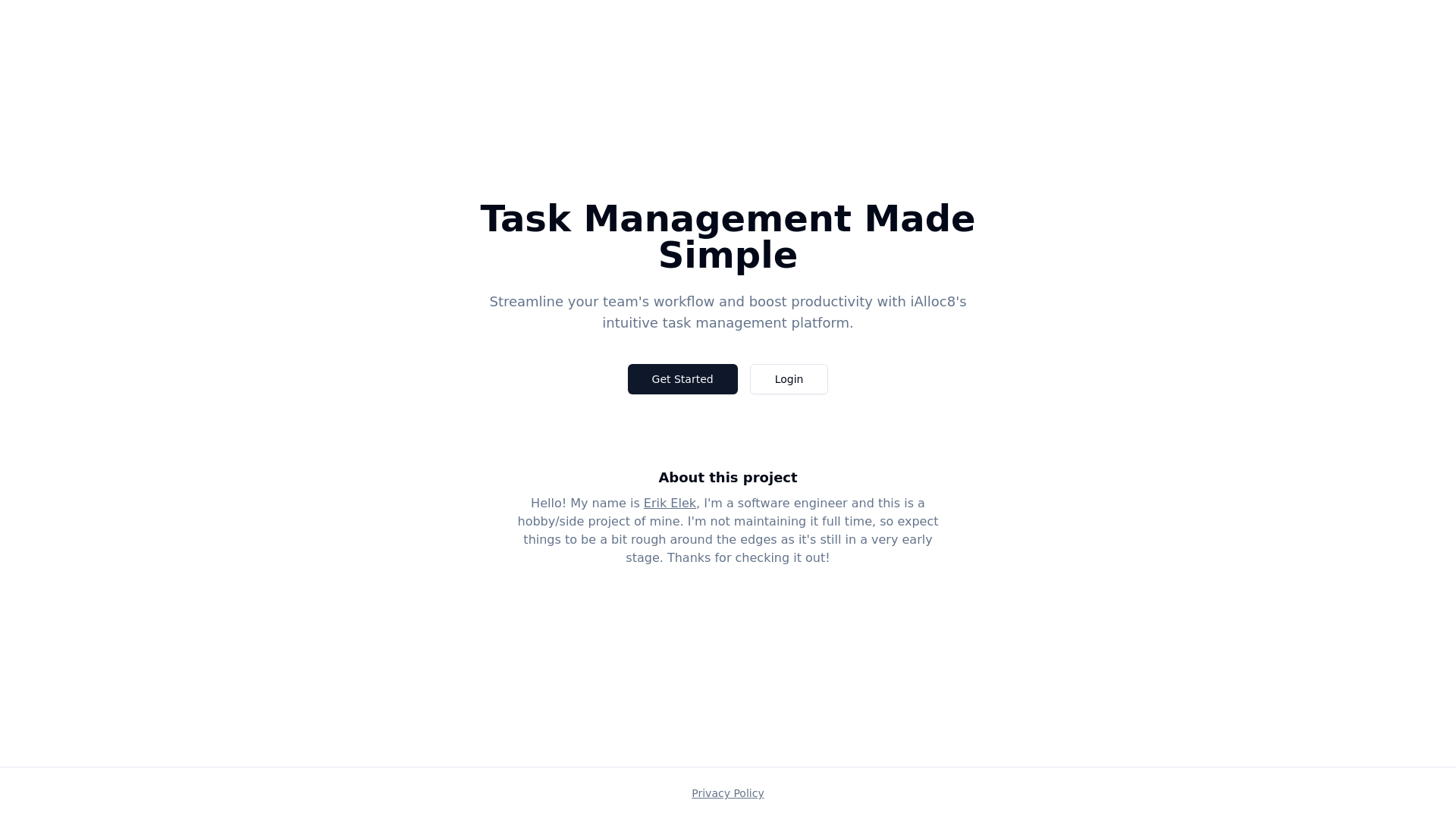 website screenshot of https://www.ialloc8.com