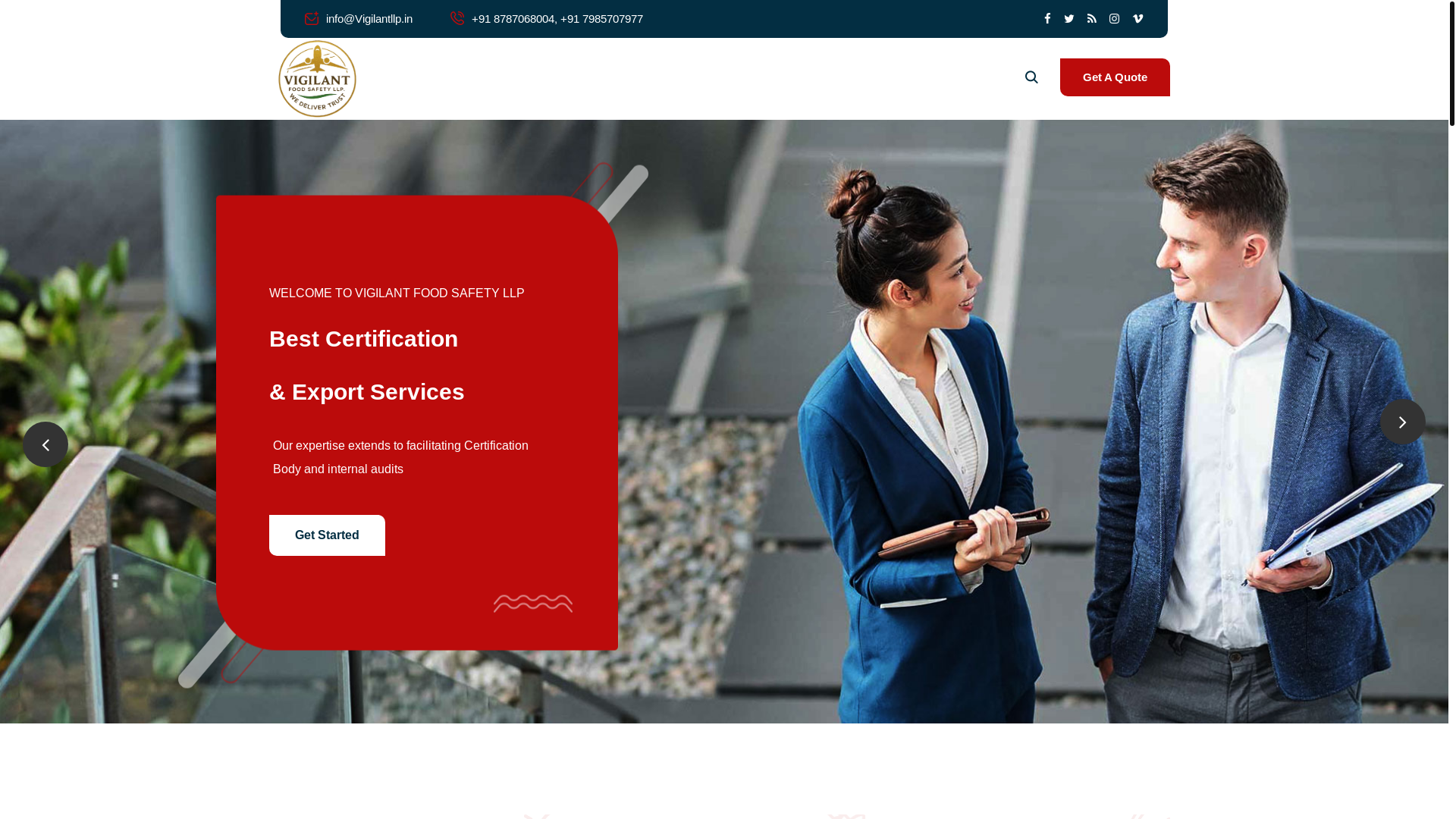 website screenshot of https://vigilantllp.in/