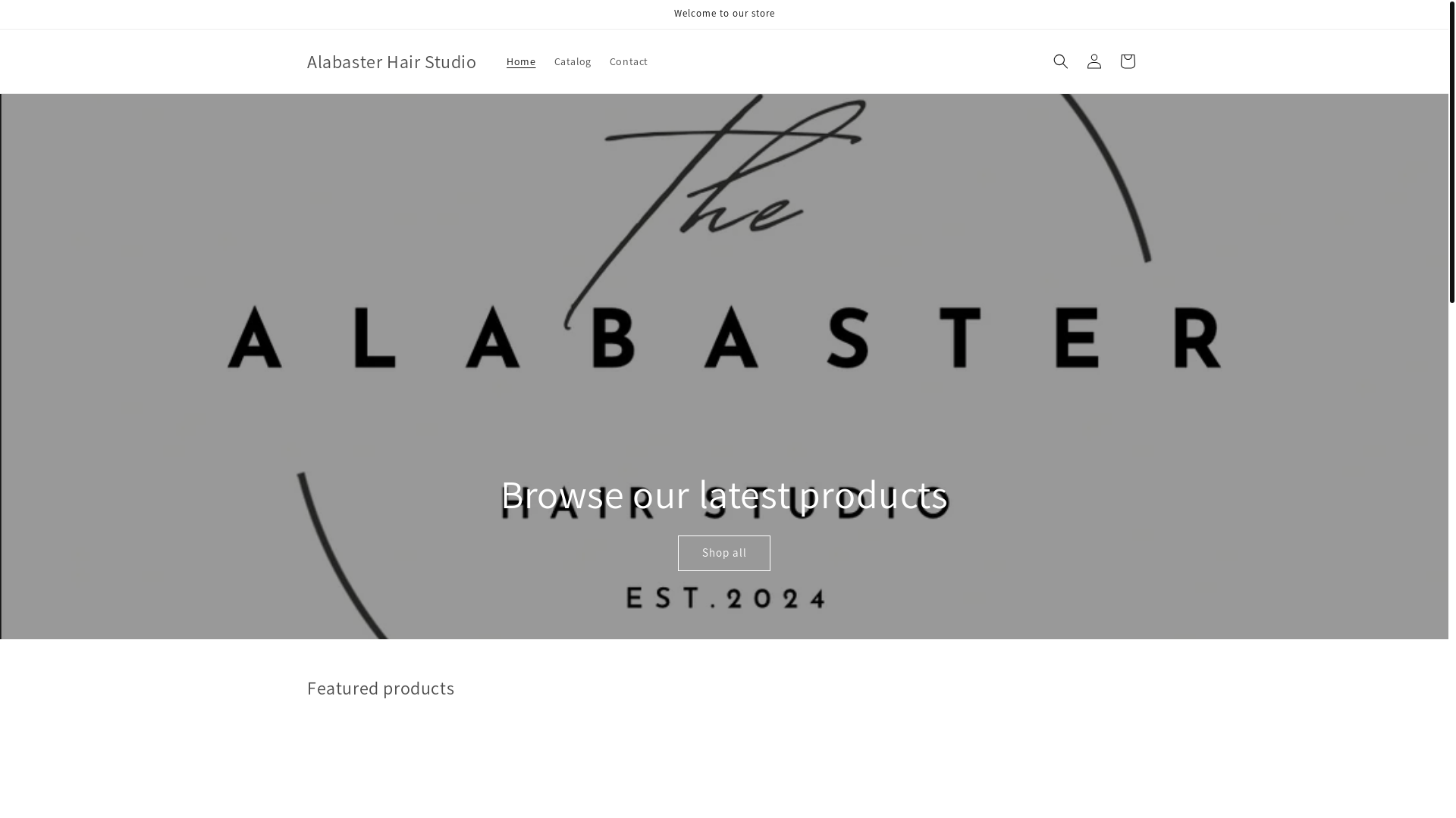 website screenshot of https://alabasterhairstudio.store/