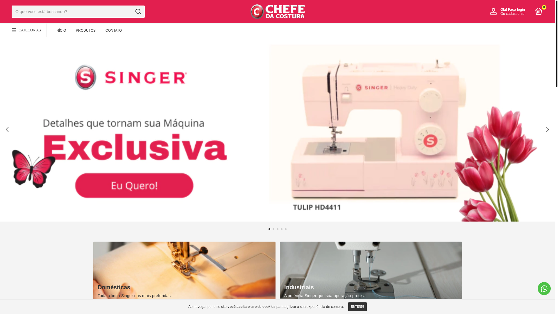 website screenshot of https://chefedacostura.com.br/
