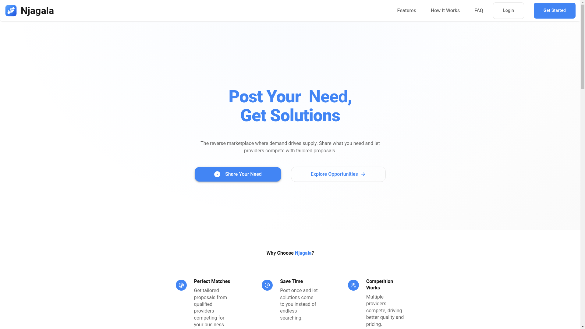 website screenshot of https://njagala.ug/