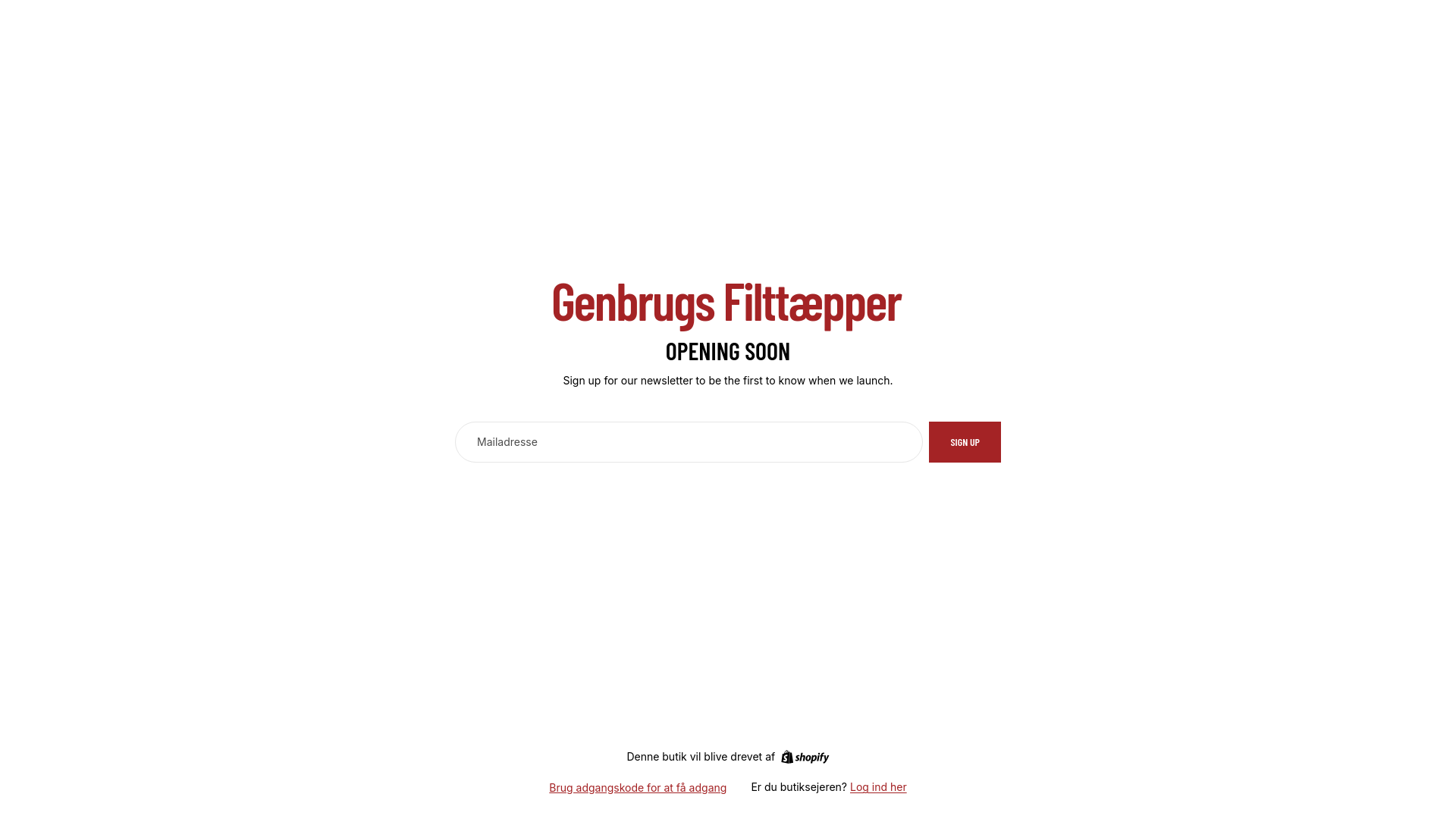 website screenshot of https://xn--genbrugs-filttpper-1ub.dk/
