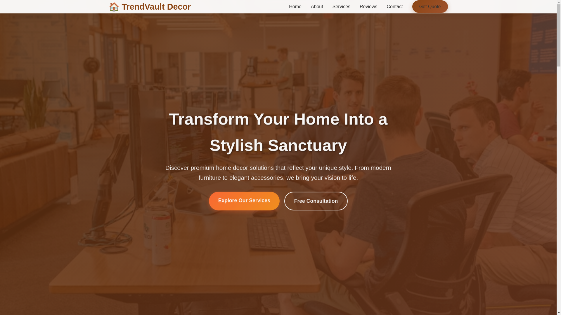 website screenshot of https://trendvaultdecor.cyou/