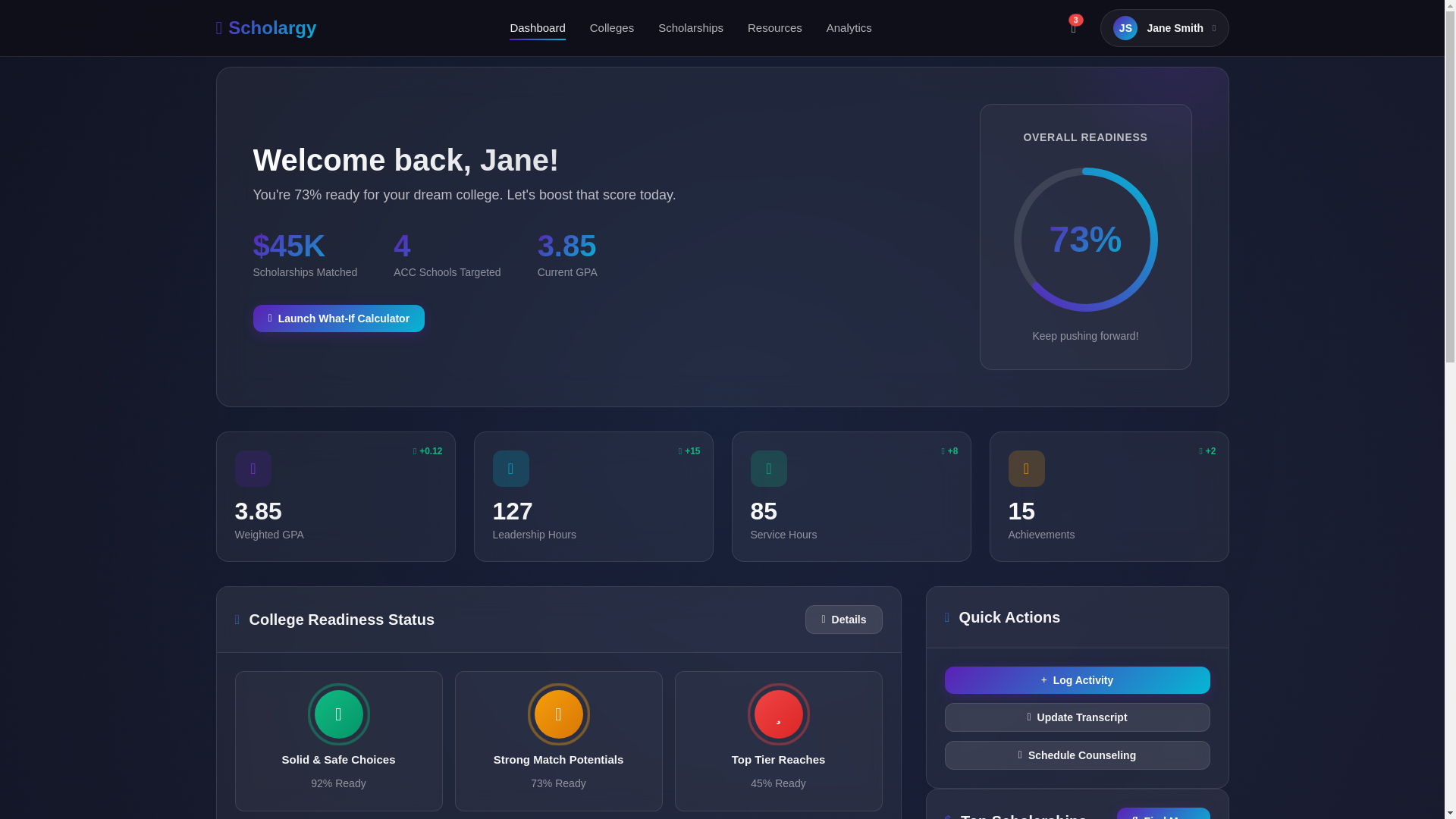 website screenshot of https://scholargy-fe-mvp.pages.dev/