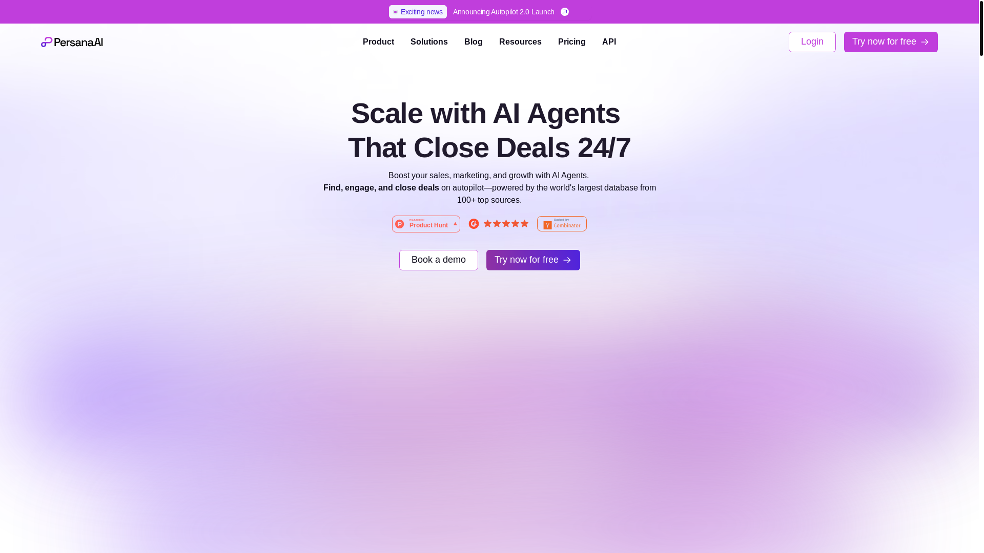 website screenshot of https://persana.net/
