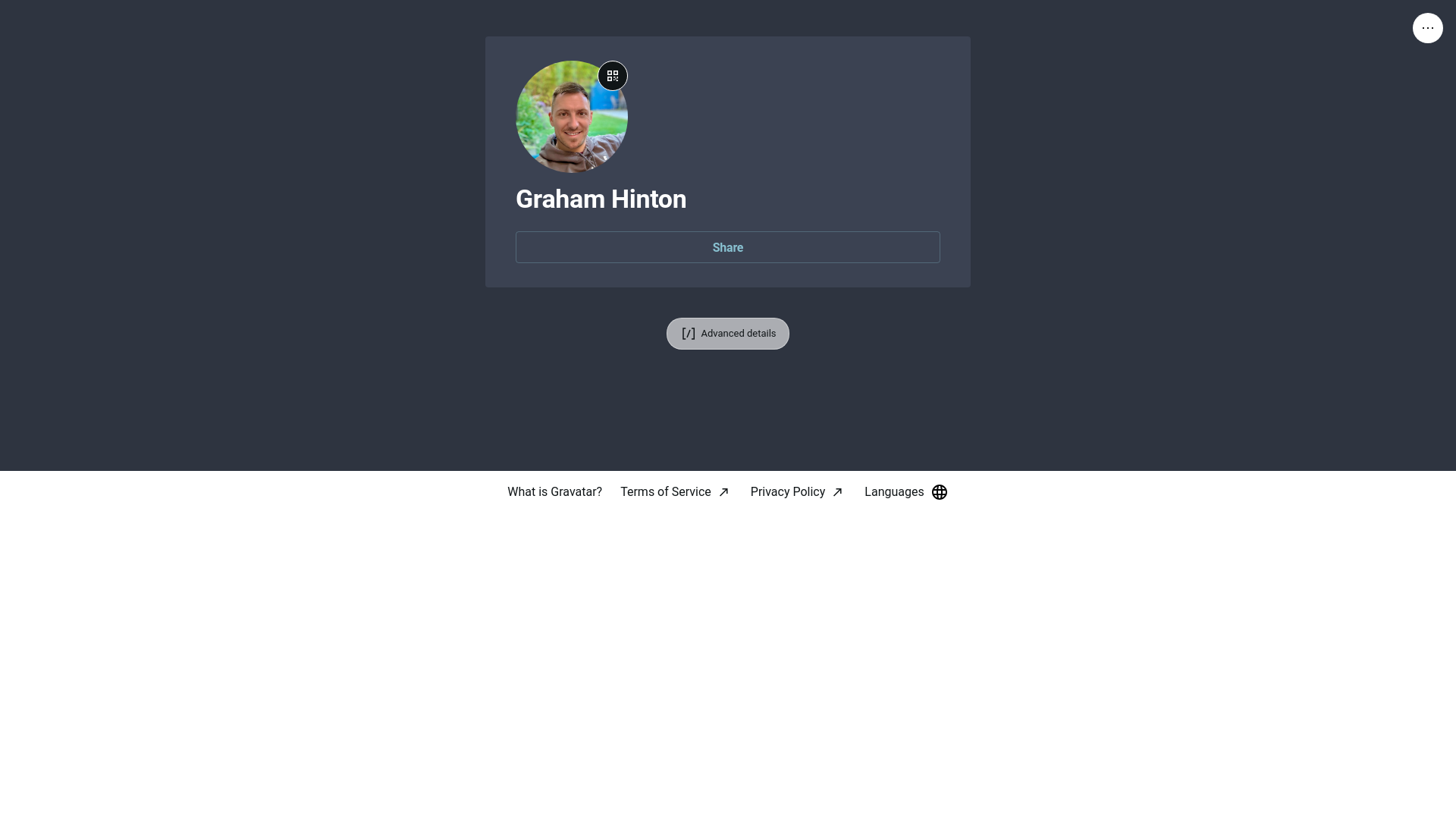 website screenshot of https://grahamhinton.info/