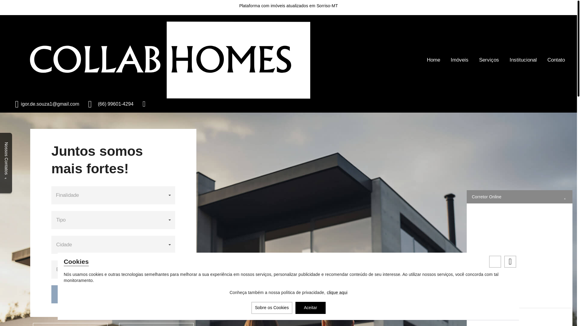 website screenshot of https://collabhomes.com.br/