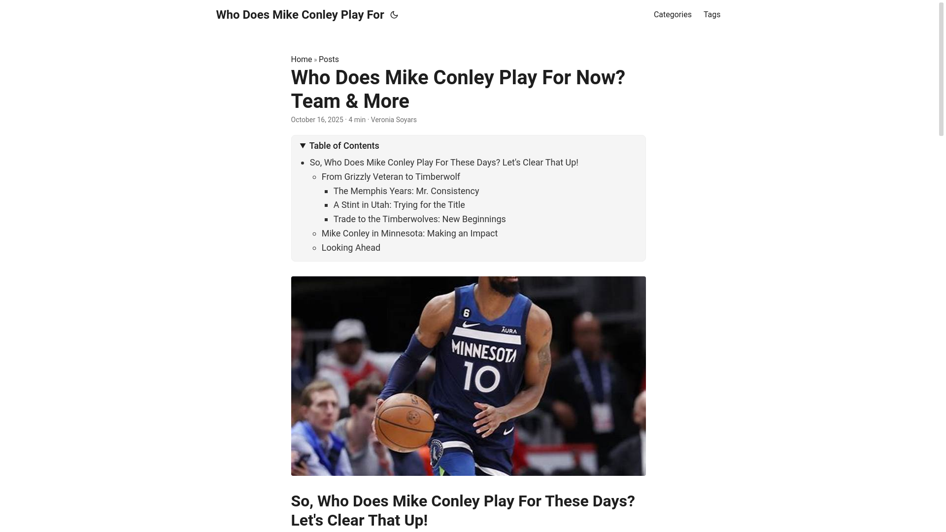 website screenshot of https://who-does-mike-conley-play-for.pages.dev/