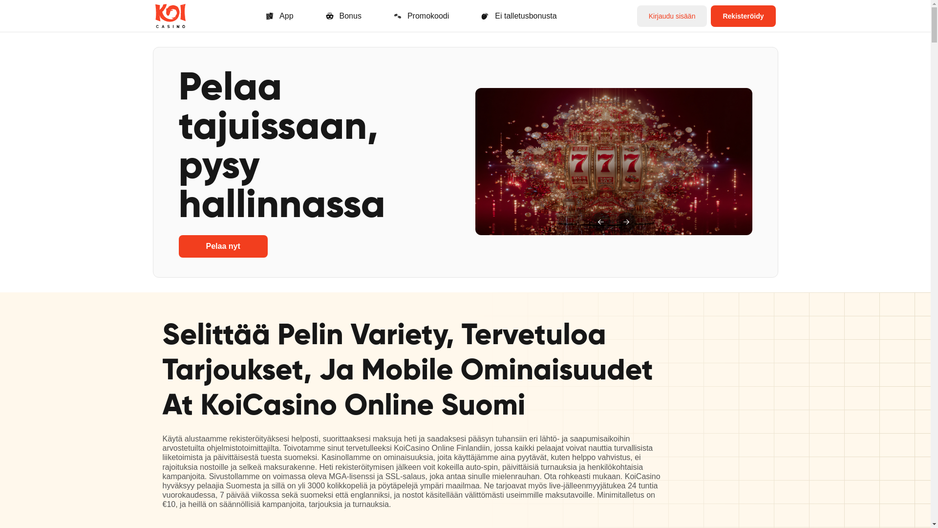 website screenshot of https://koicasino-fi.com/