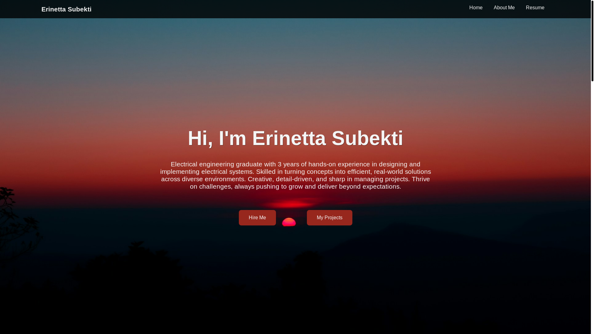 website screenshot of https://erinettasubekti.com/