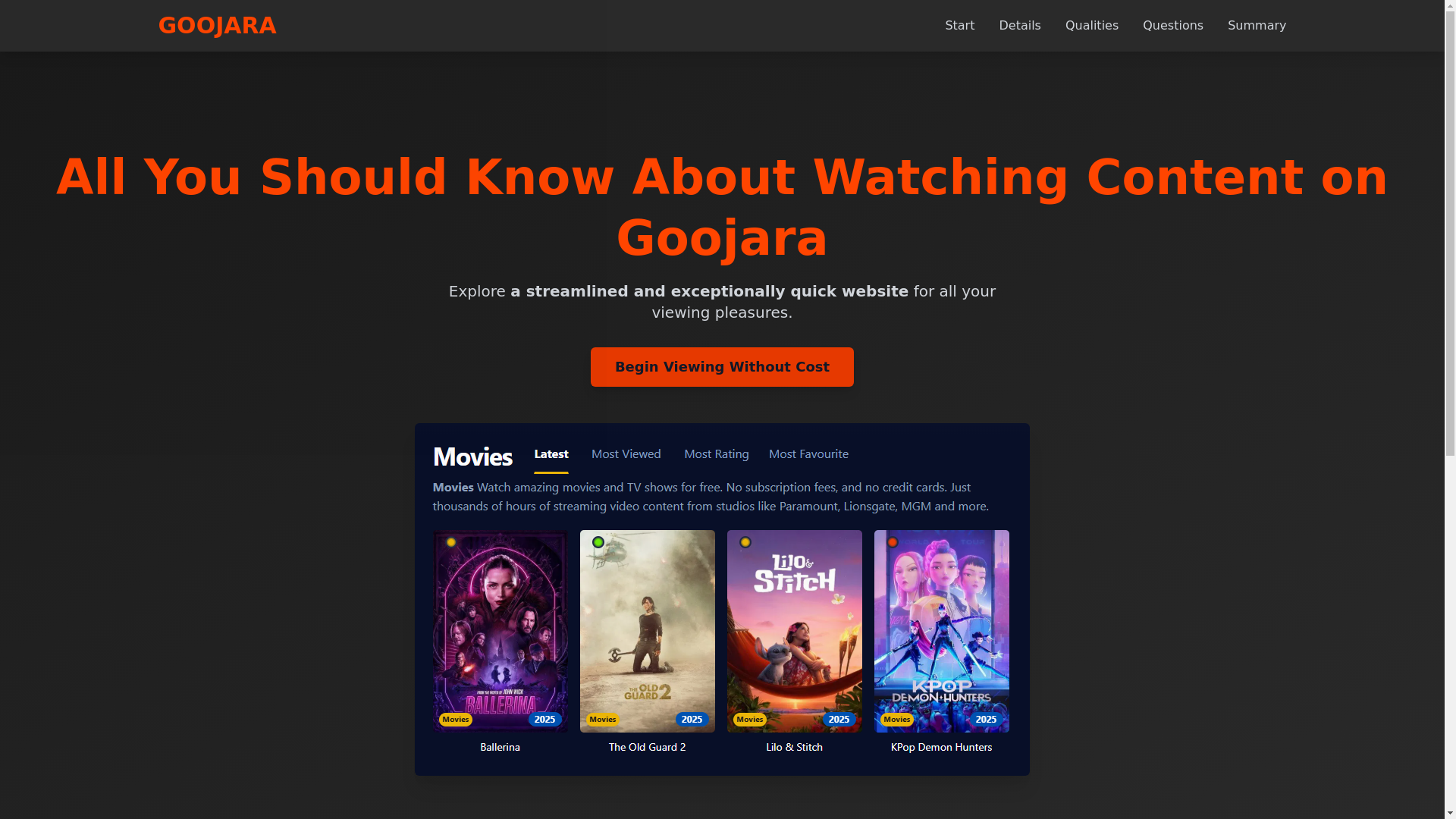 website screenshot of https://goojara-i5r8.pages.dev/