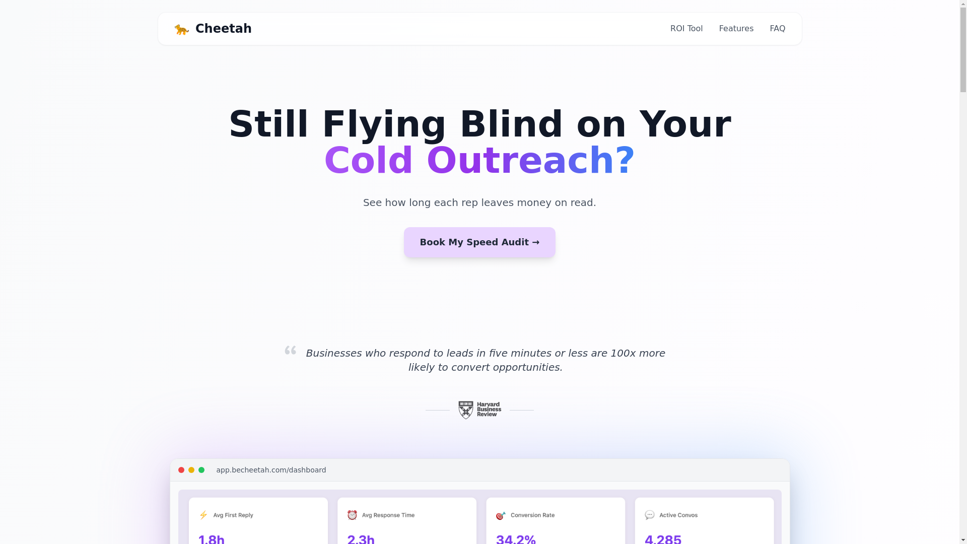 website screenshot of https://cheetah-landing-site.pages.dev/