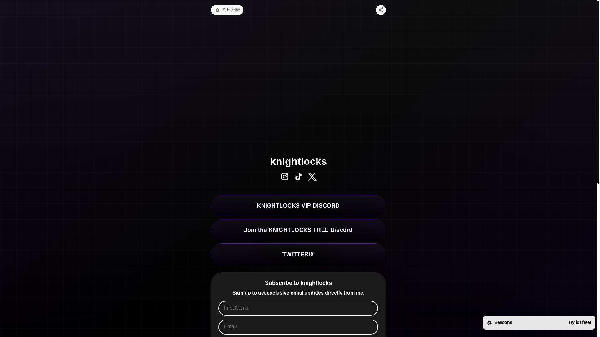 website screenshot of https://knightlocks.store/